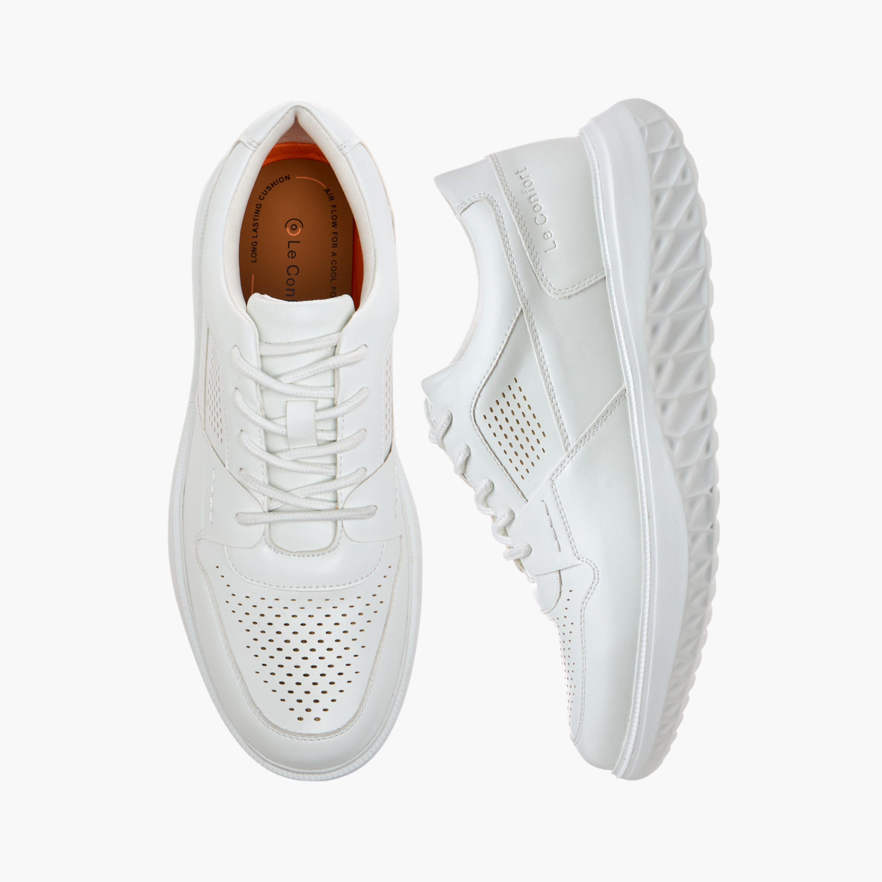 Le Confort Perforated Comfort Sneakers with Lace-Up Closure-men-shoes-sneakers-image-1