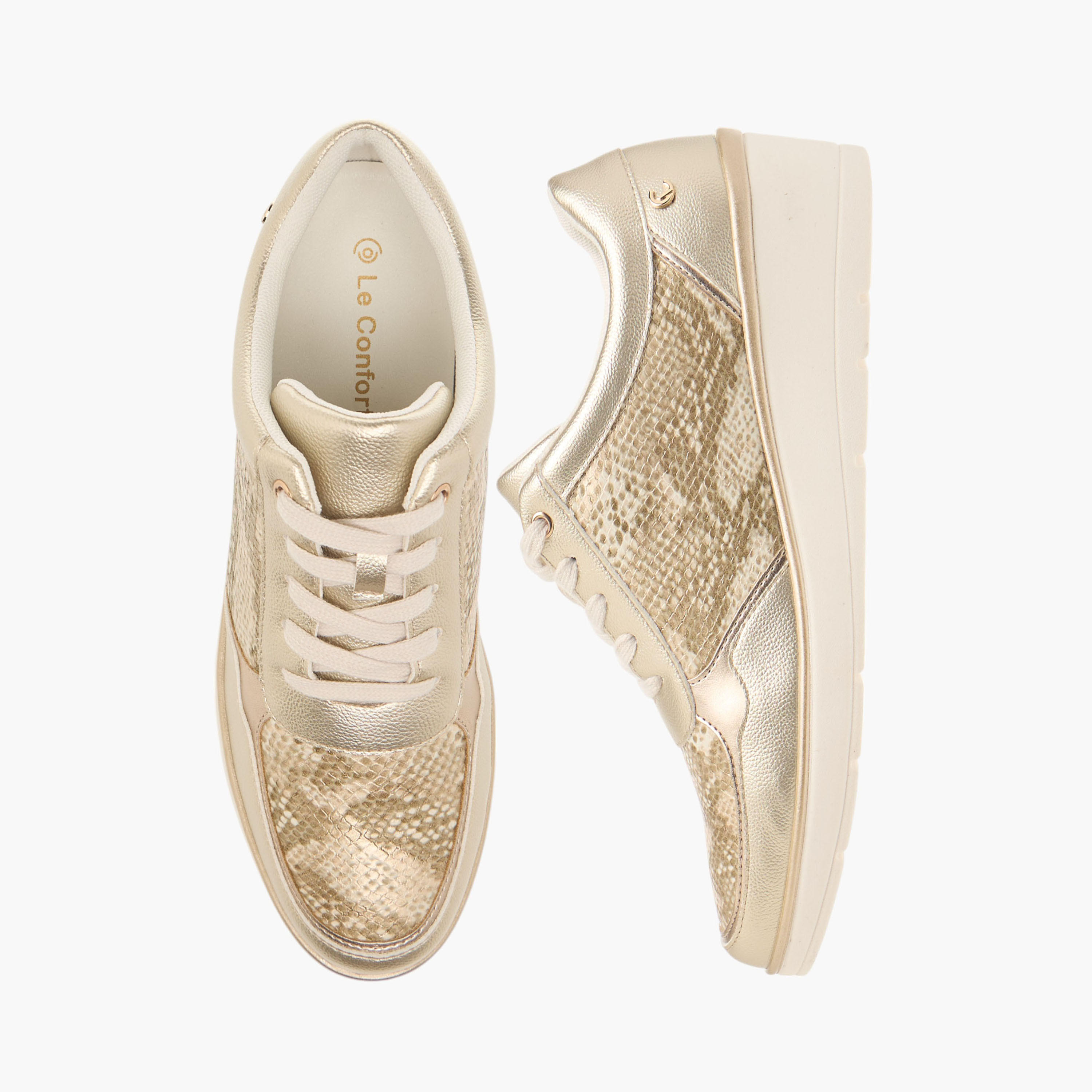 Le Confort Animal Print Lace-Up Comfort Sneakers with Wedge Heel-women-shoes-sneakers-image-1