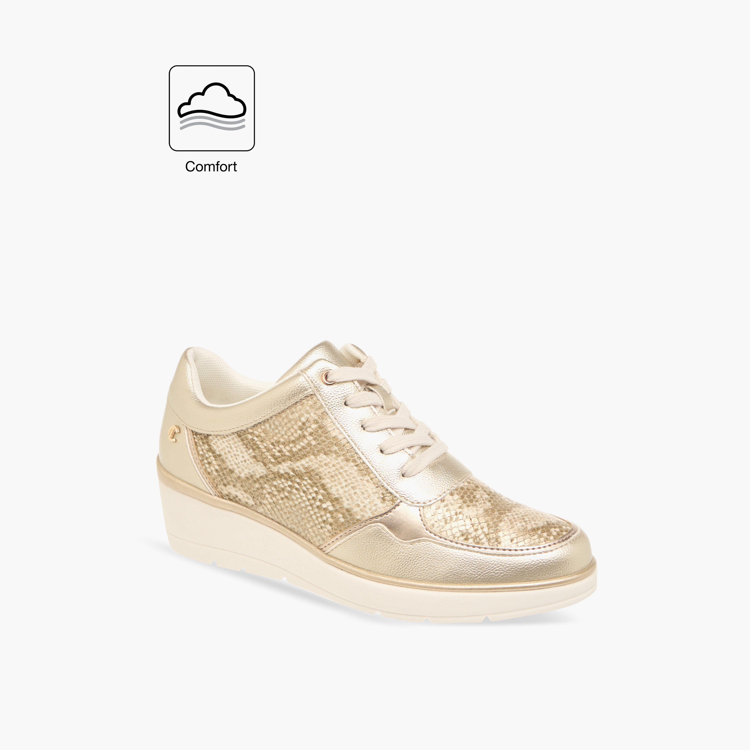 Le Confort Animal Print Lace-Up Comfort Sneakers with Wedge Heel-women-shoes-sneakers-image-2