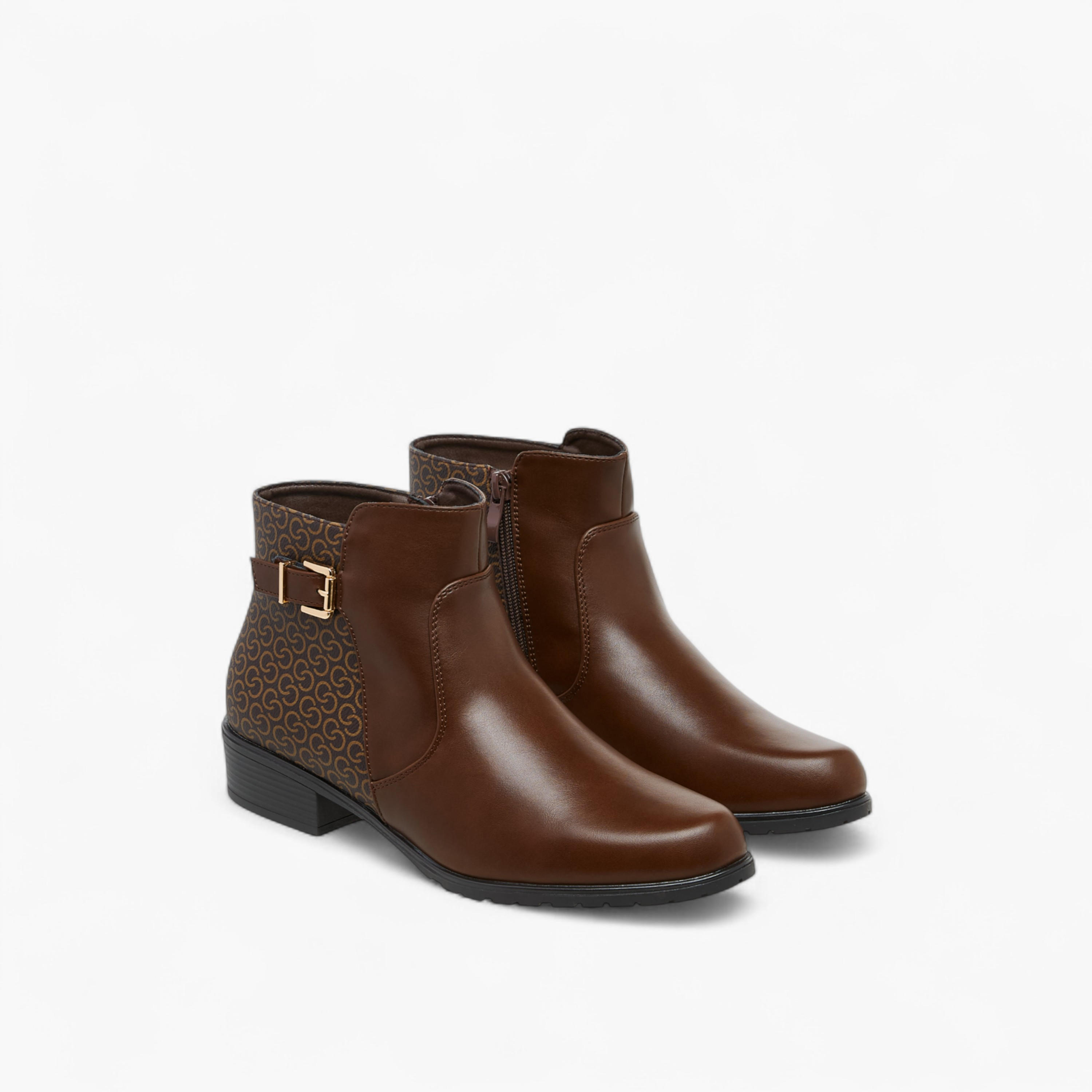 بوت كاحل بزينة فيونكة وكعب سميك وسحاب إغلاق للنساء من سيليست-women-shoes-boots-image-1