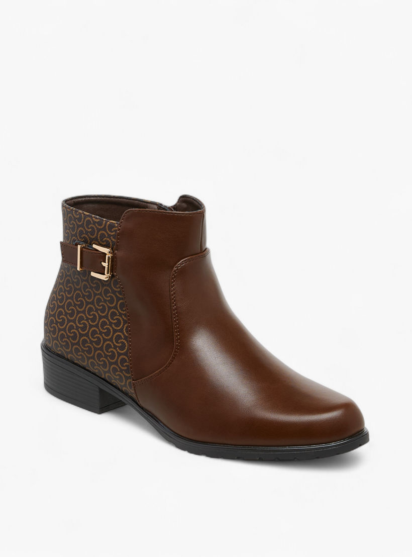بوت كاحل بزينة فيونكة وكعب سميك وسحاب إغلاق للنساء من سيليست-women-shoes-boots-image-2