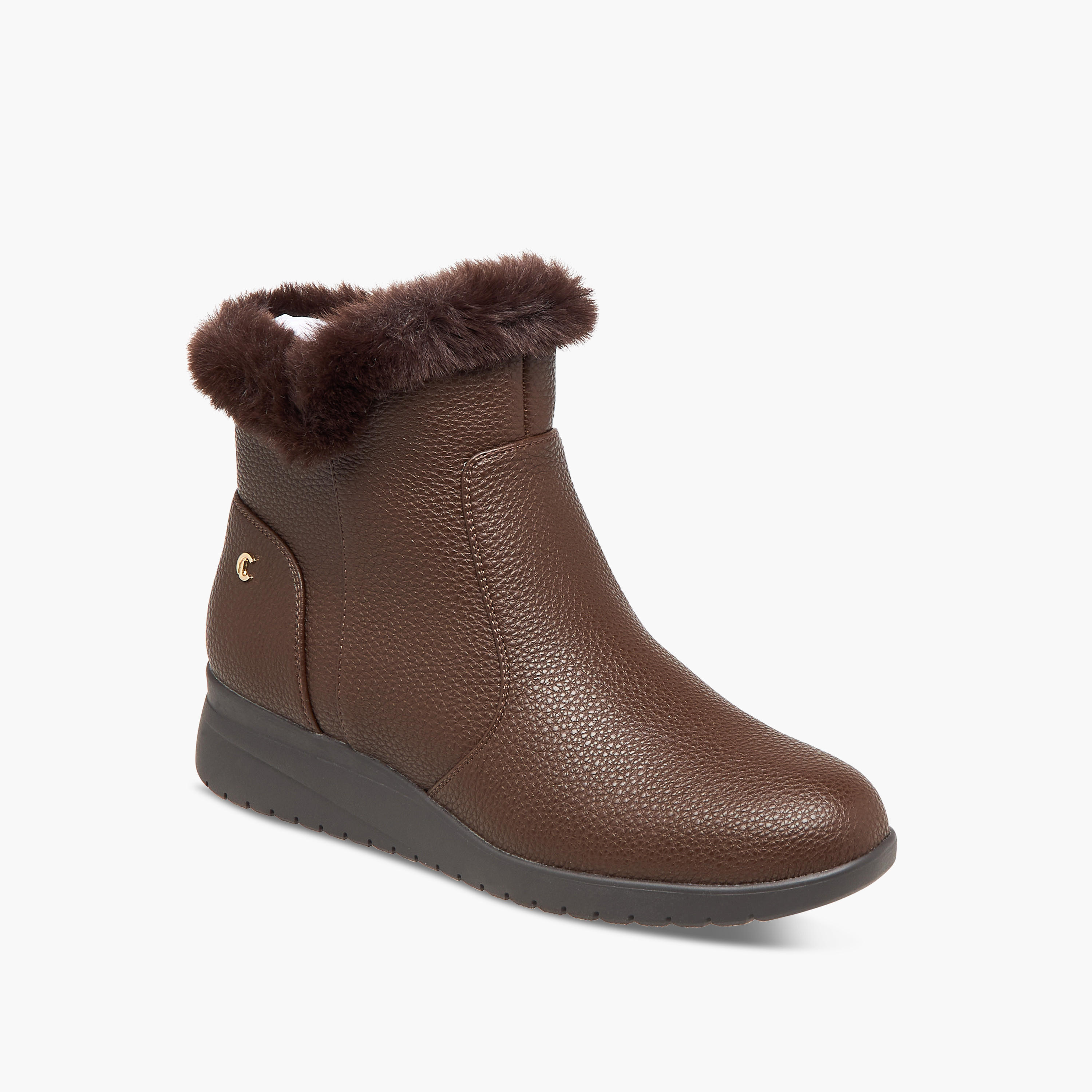 Le Confort Women's Fur Accent Ankle Boots-women-shoes-boots-image-2