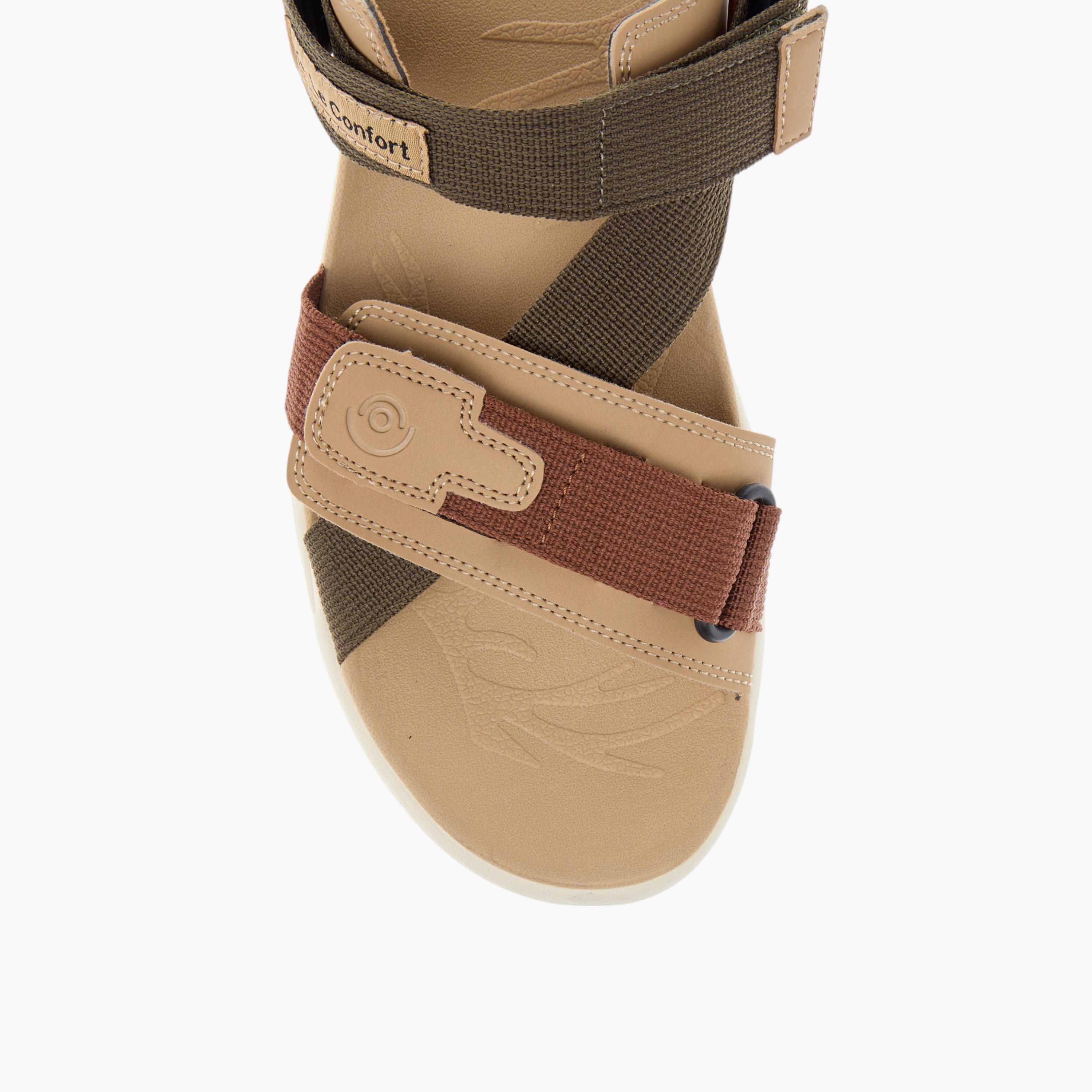 صندل خفيف مريح بارز الملمس بشريط إغلاق لاصق من لوكونفورت-men-shoes-sandals-image-3