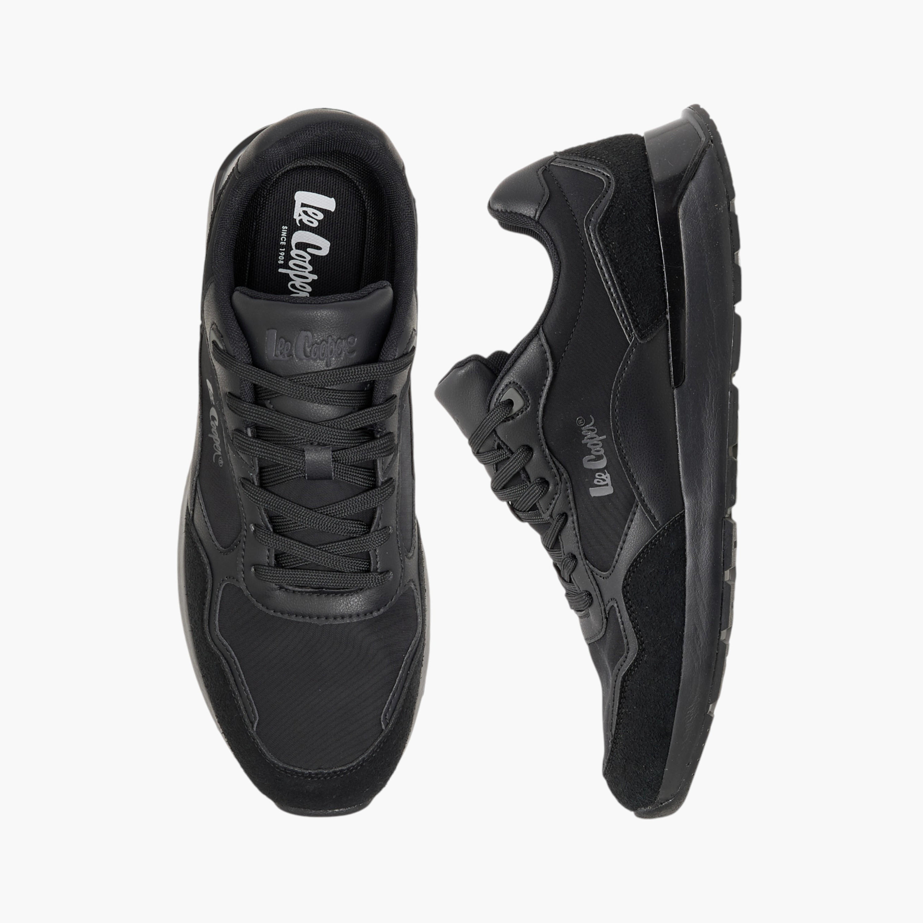 Lee Cooper Men's Panelled Sneakers with Lace-Up Closure-men-shoes-sneakers-image-1