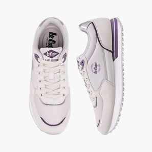 Lee Cooper Women's Logo Print Sneakers with Lace-Up Closure-women-image-1