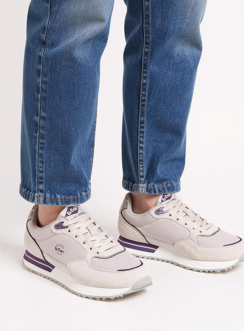 Lee Cooper Women's Logo Print Sneakers with Lace-Up Closure-women-shoes-sneakers-image-2