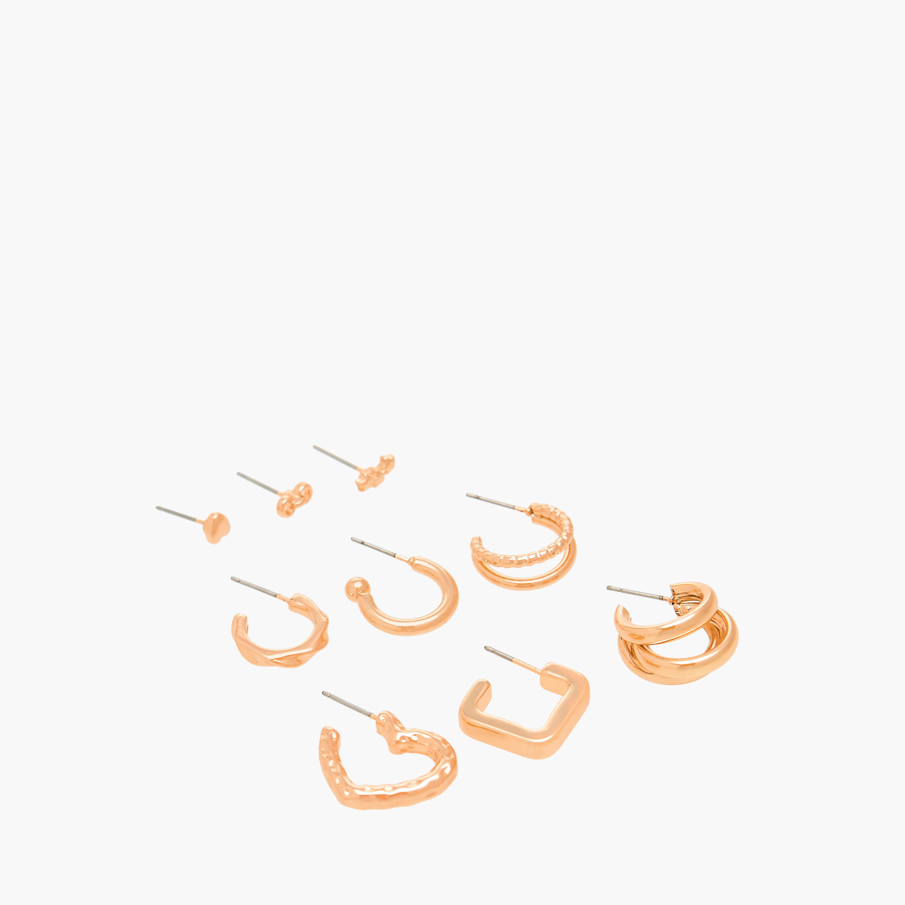 Flora Bella Pack of 9 Gold Tone Assorted Earrings Set with Pushback Closure-women-watchesandjewellery-jewellery-earrings-image-2