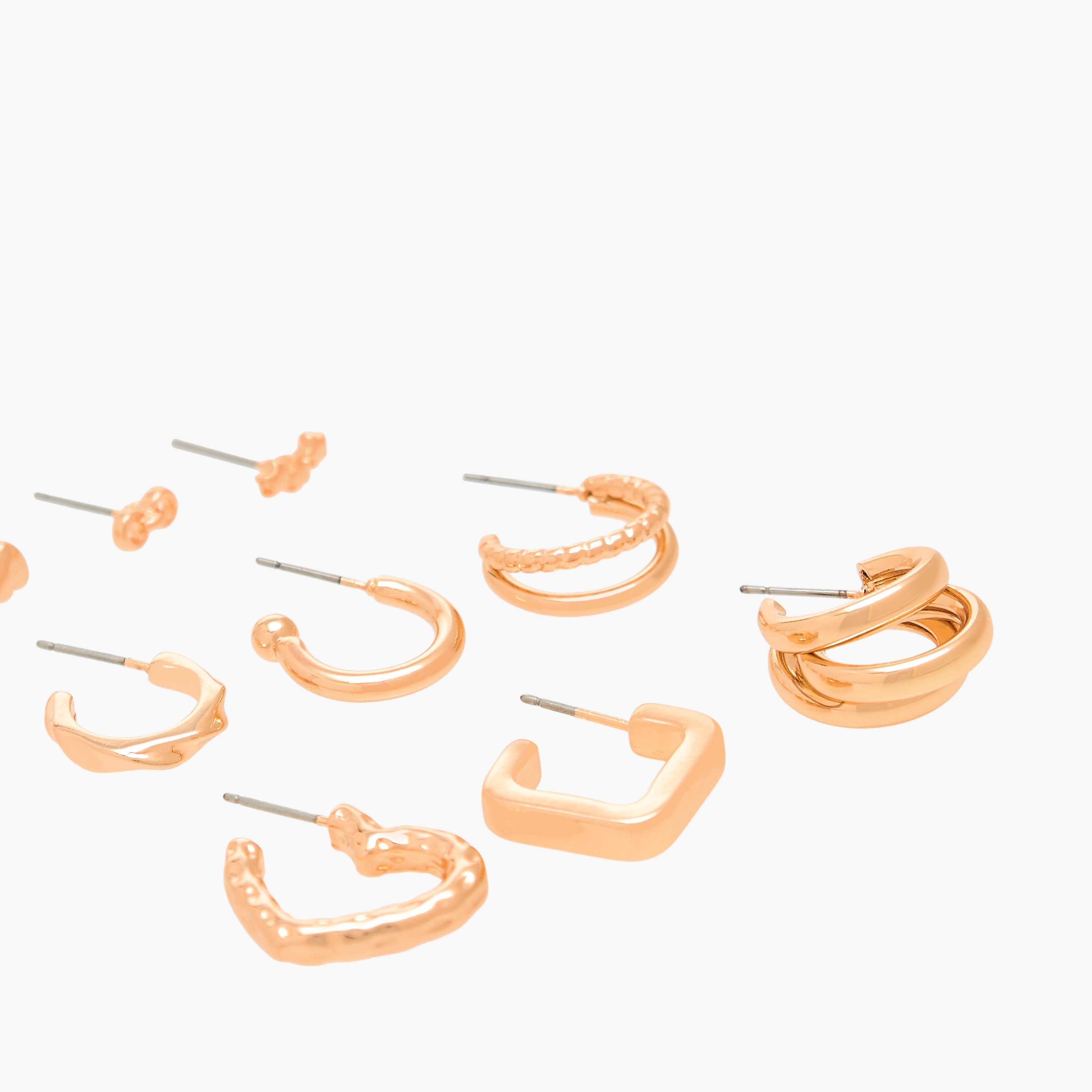 Flora Bella Pack of 9 Gold Tone Assorted Earrings Set with Pushback Closure-women-watchesandjewellery-jewellery-earrings-image-3