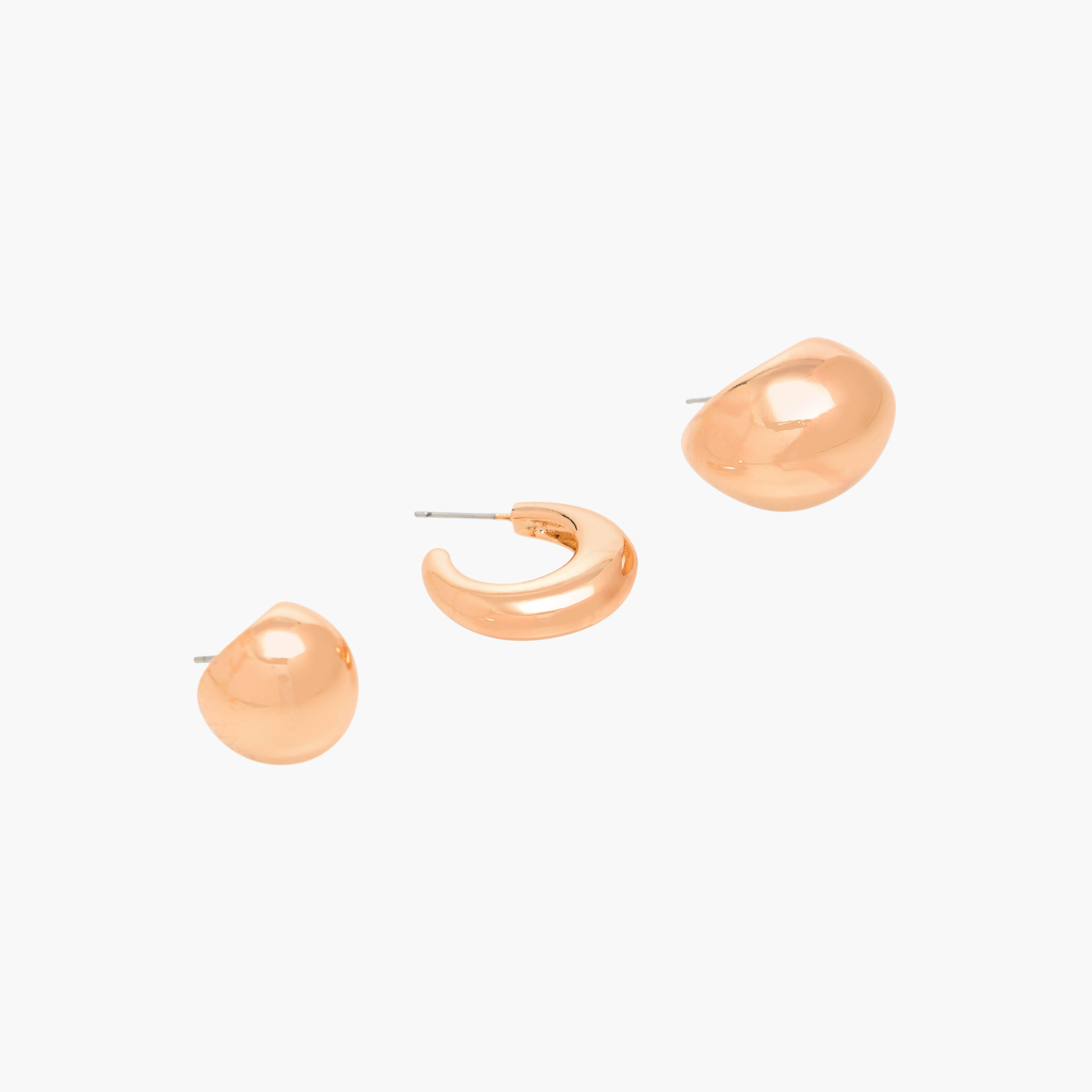 Flora Bella Pack of 3 Gold Tone Earrings with Pushback Closure-women-watchesandjewellery-jewellery-earrings-image-2