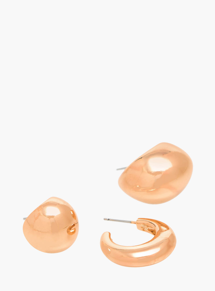 Flora Bella Pack of 3 Gold Tone Earrings with Pushback Closure-women-watchesandjewellery-jewellery-earrings-image-3