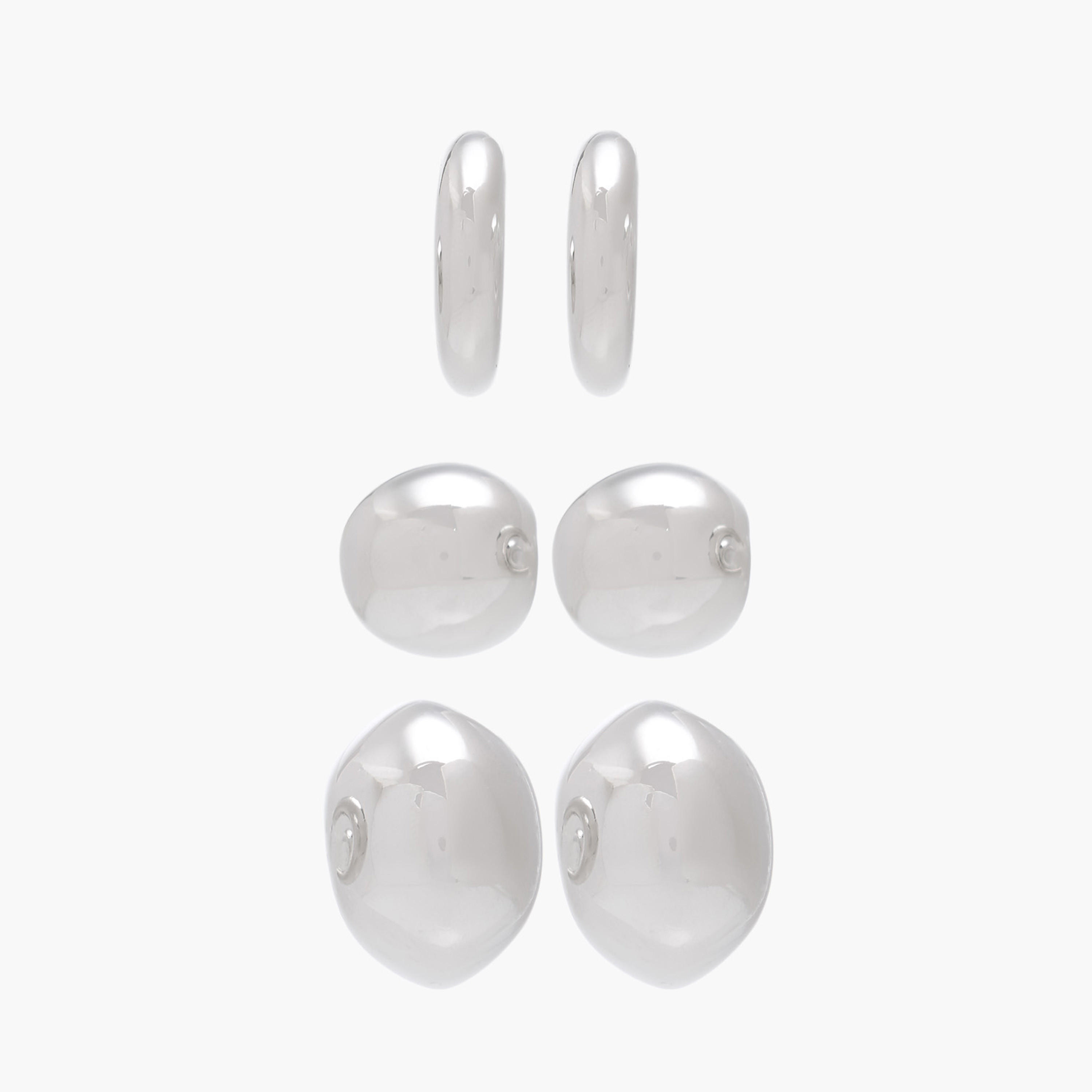 Flora Bella Pack of 3 Gold Tone Earrings with Pushback Closure-women-watchesandjewellery-jewellery-earrings-image-1