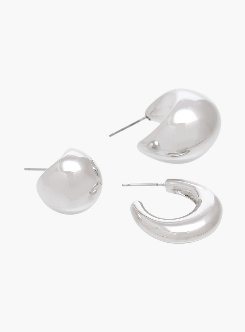 Flora Bella Pack of 3 Gold Tone Earrings with Pushback Closure-women-watchesandjewellery-jewellery-earrings-image-3
