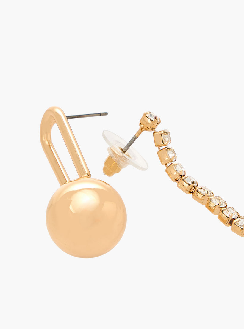 Flora Bella Pack of 2 Gold Tone Assorted Earrings with Pushback Closure-women-watchesandjewellery-jewellery-earrings-image-4