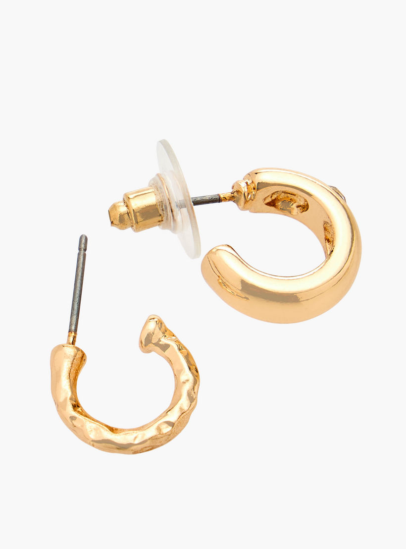 Flora Bella Pack of 9 Metallic Earrings with Pushback Closure-women-watchesandjewellery-jewellery-earrings-image-4