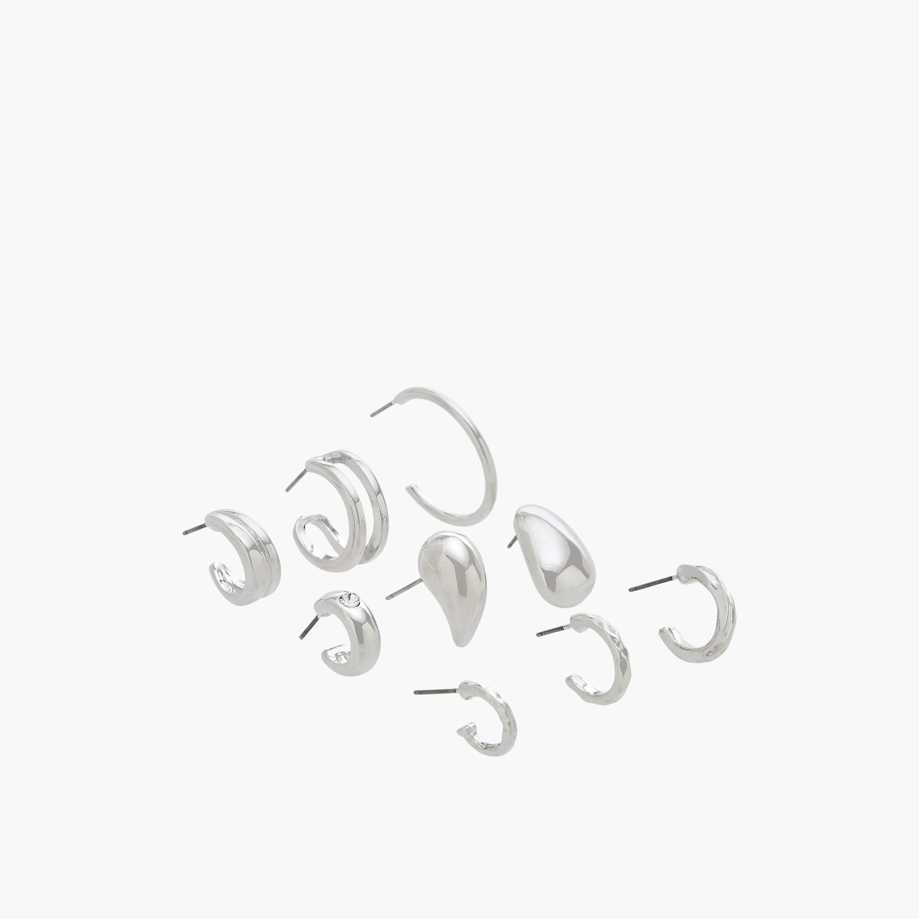 Flora Bella Pack of 9 Metallic Earrings with Pushback Closure-women-watchesandjewellery-jewellery-earrings-image-2