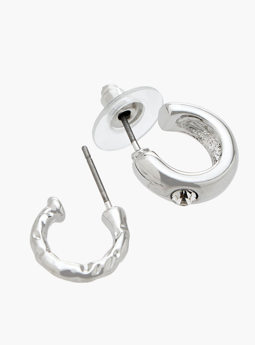 Flora Bella Pack of 9 Metallic Earrings with Pushback Closure-women-watchesandjewellery-jewellery-earrings-image-4