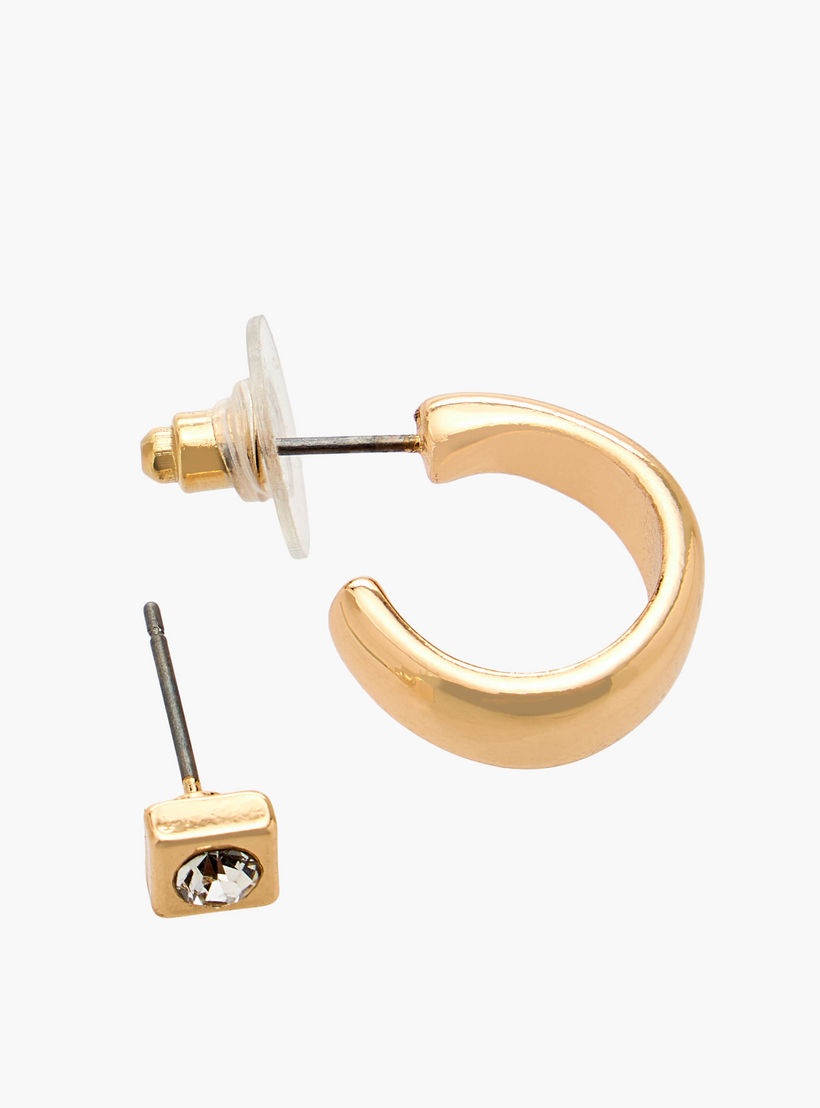 Flora Bella Pack of 6 Metallic Earrings with Pushback Closure-women-watchesandjewellery-jewellery-earrings-image-4