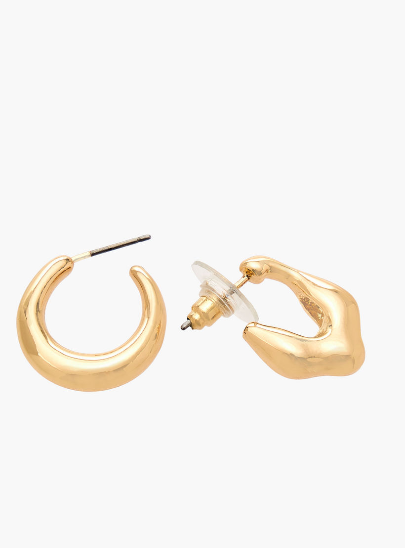 Flora Bella Pack of 6 Gold Tone Hoop Earrings with Pushback Closure-women-watchesandjewellery-jewellery-earrings-image-4