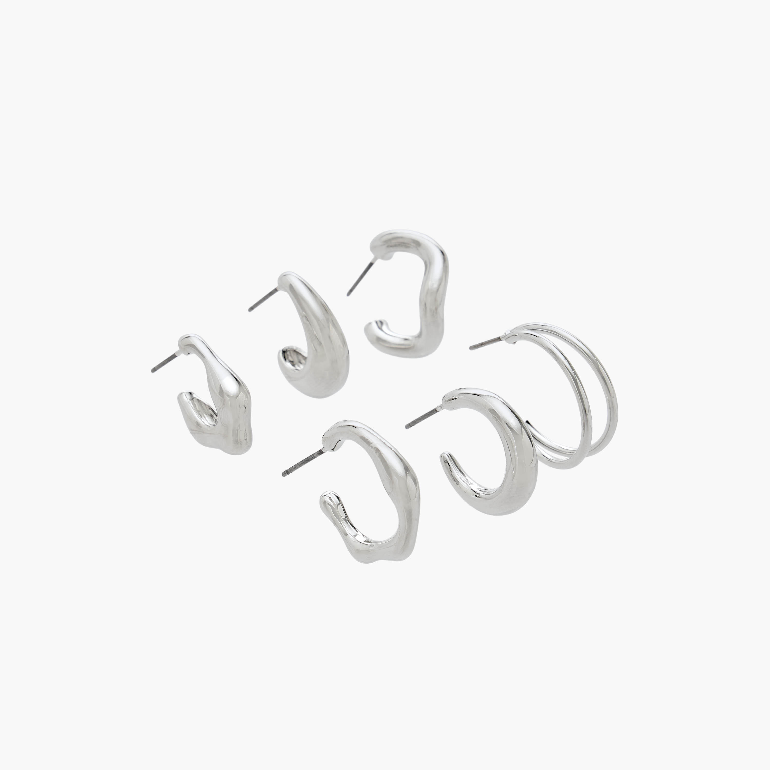 Flora Bella Pack of 6 Gold Tone Hoop Earrings with Pushback Closure-women-watchesandjewellery-jewellery-earrings-image-2