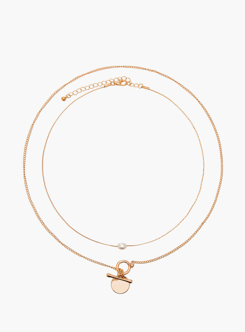 Flora Bella Set of 3 Metallic Pendant Necklace and Earrings-women-watchesandjewellery-jewellery-jewellerysets-image-2