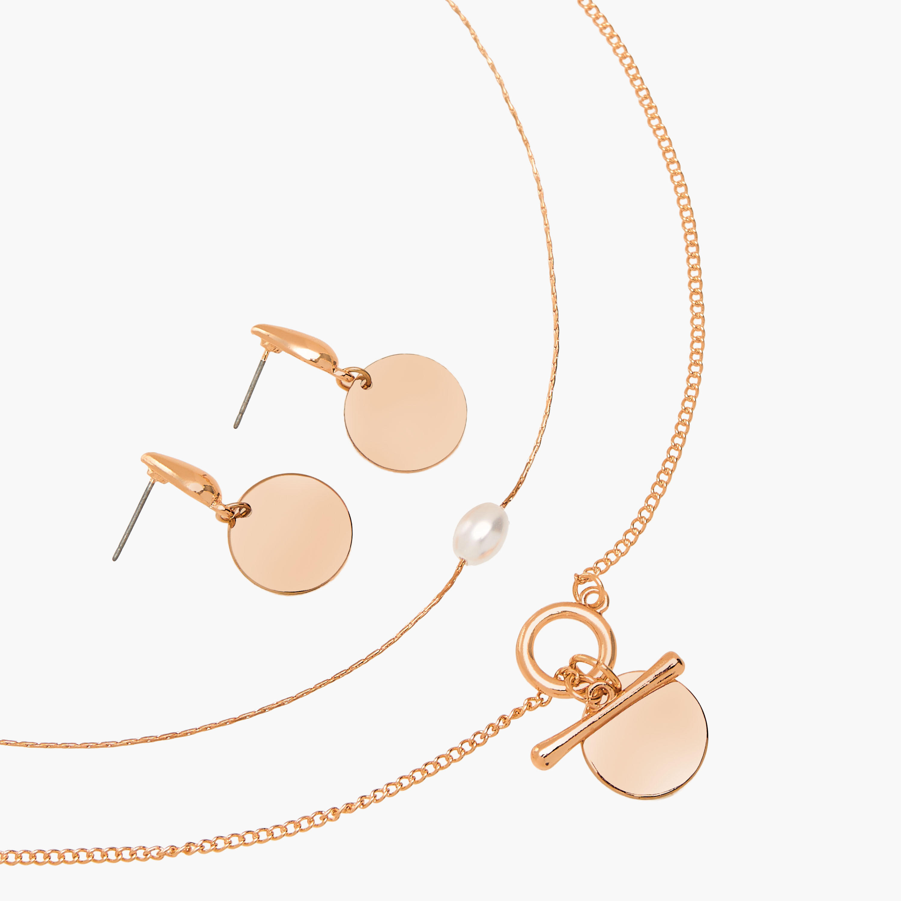Flora Bella Set of 3 Metallic Pendant Necklace and Earrings-women-watchesandjewellery-jewellery-jewellerysets-image-6
