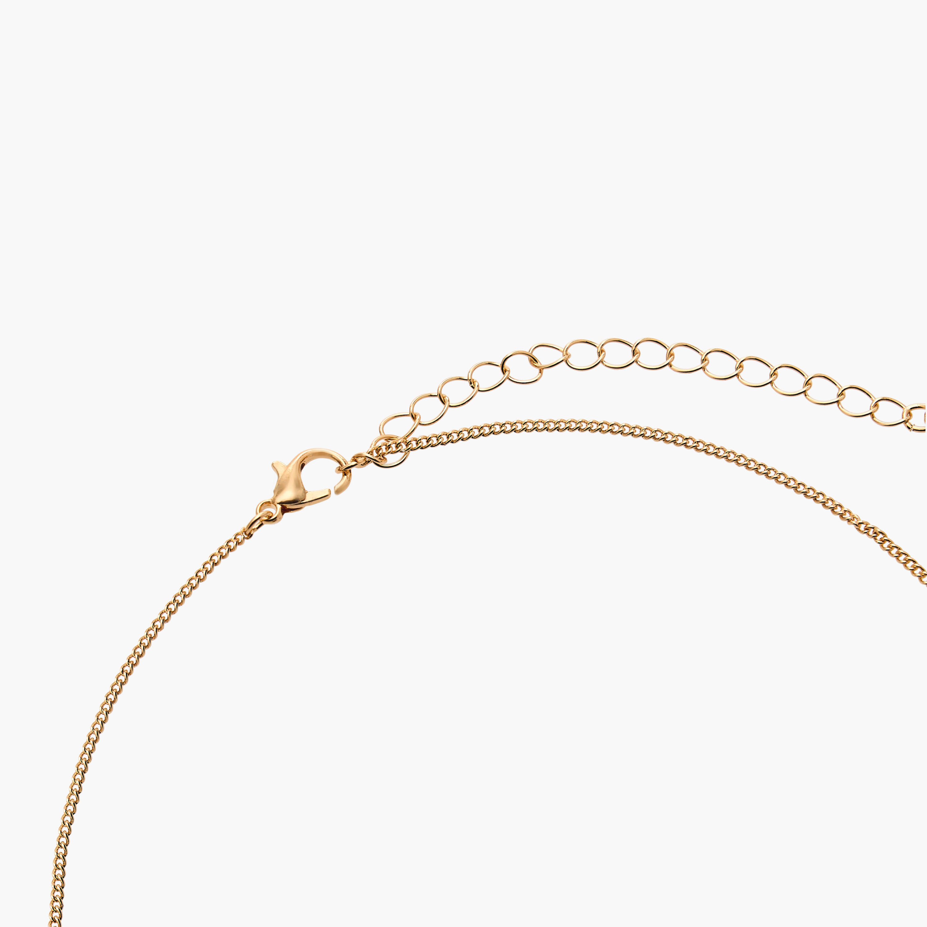 طقم عقد وحلق معدن بتزيينات قطعتين من فلورا بيلا-women-watchesandjewellery-jewellery-jewellerysets-image-3