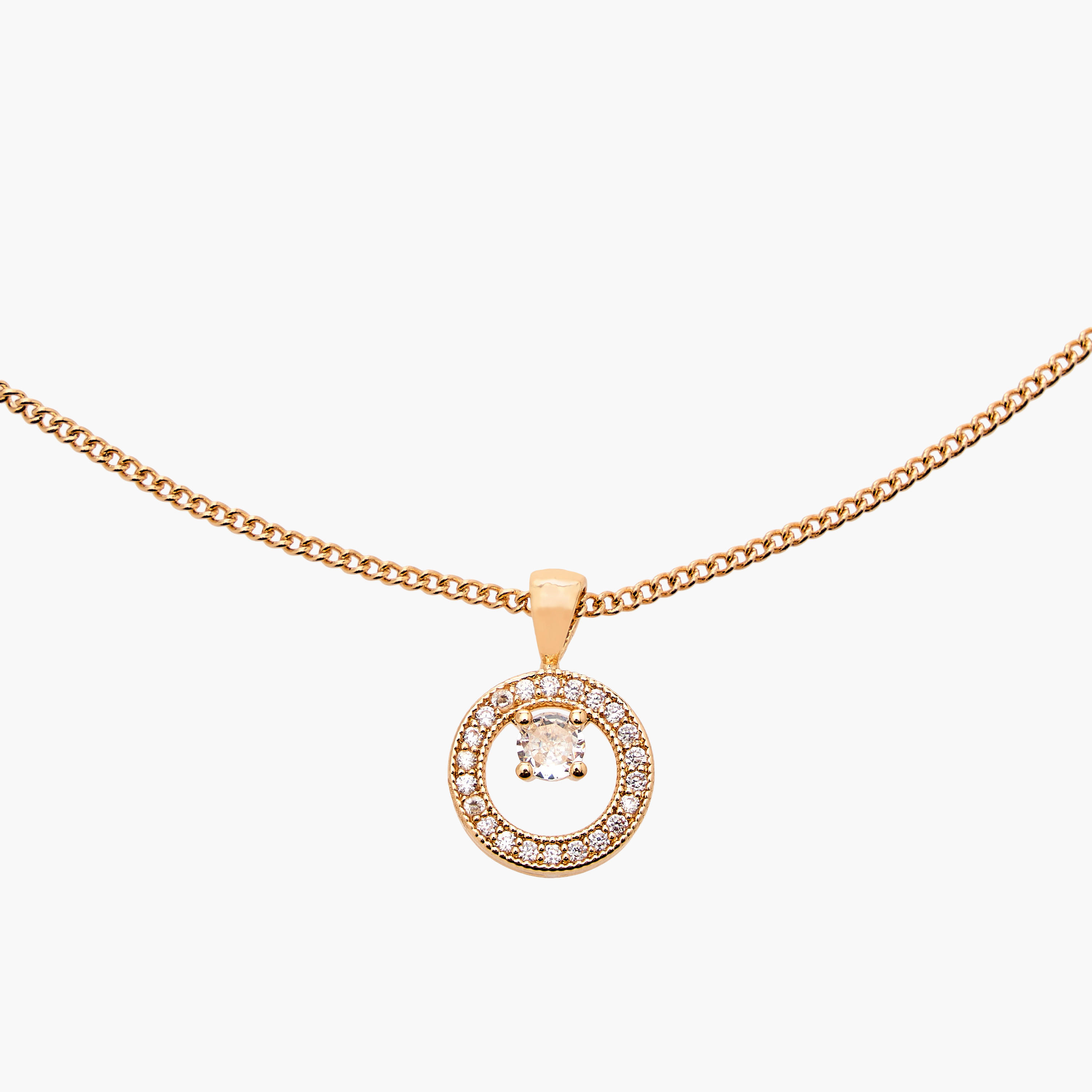 طقم عقد وحلق معدن بتزيينات قطعتين من فلورا بيلا-women-watchesandjewellery-jewellery-jewellerysets-image-5