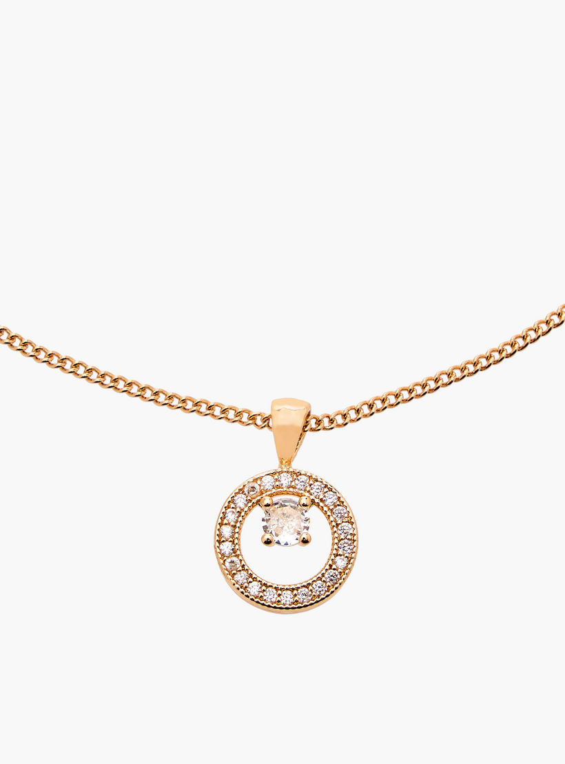 طقم عقد وحلق معدن بتزيينات قطعتين من فلورا بيلا-women-watchesandjewellery-jewellery-jewellerysets-image-5