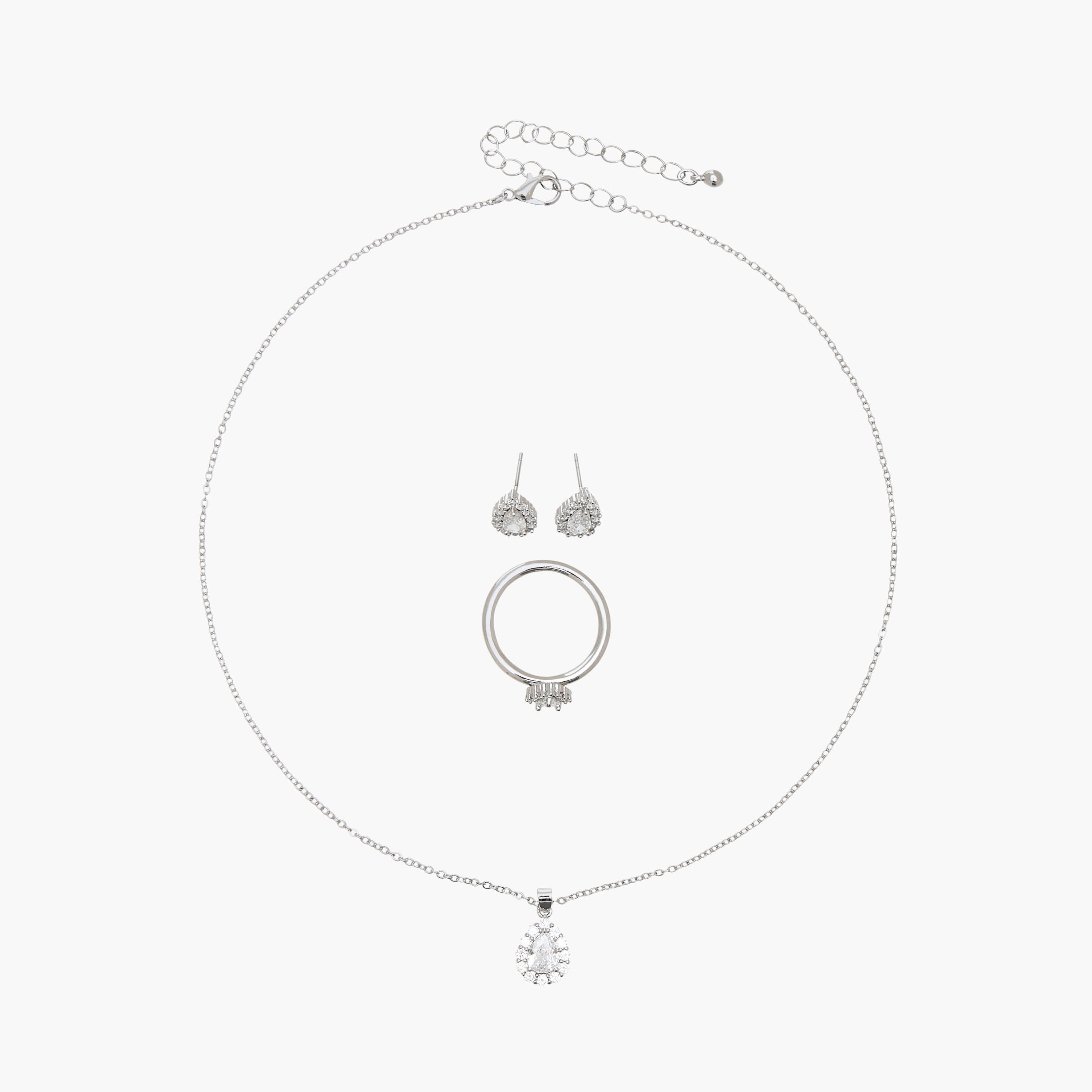 طقم مجوهرات ميتاليك 3 قطع من فلورا بيلا-women-watchesandjewellery-jewellery-jewellerysets-image-1