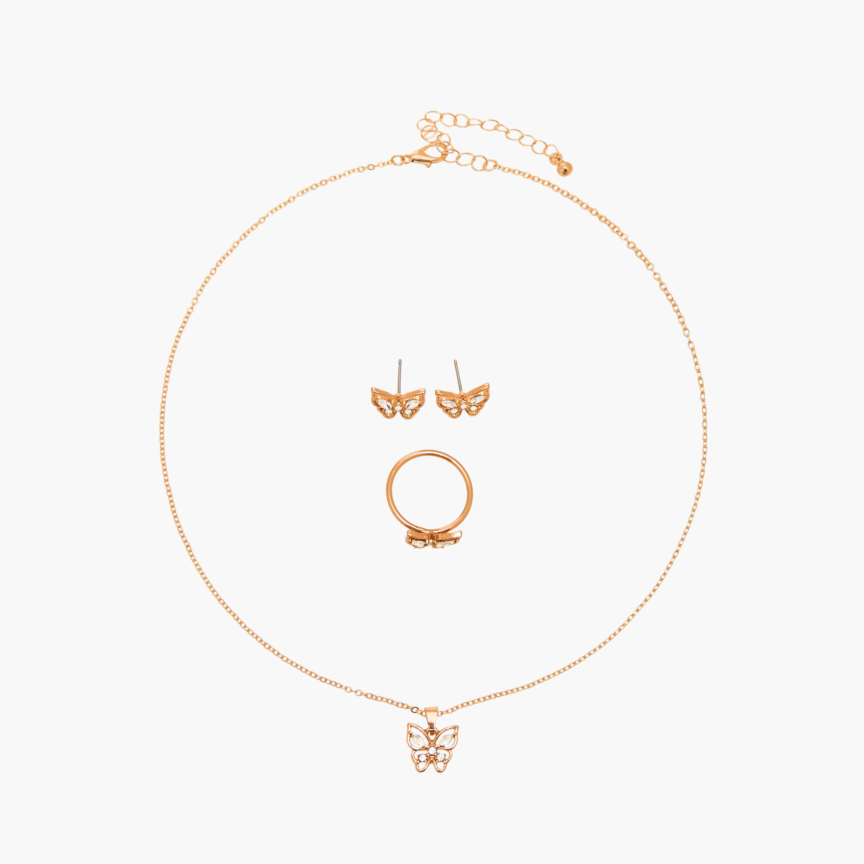 طقم مجوهرات ميتاليك 3 قطع من فلورا بيلا-women-watchesandjewellery-jewellery-jewellerysets-image-1