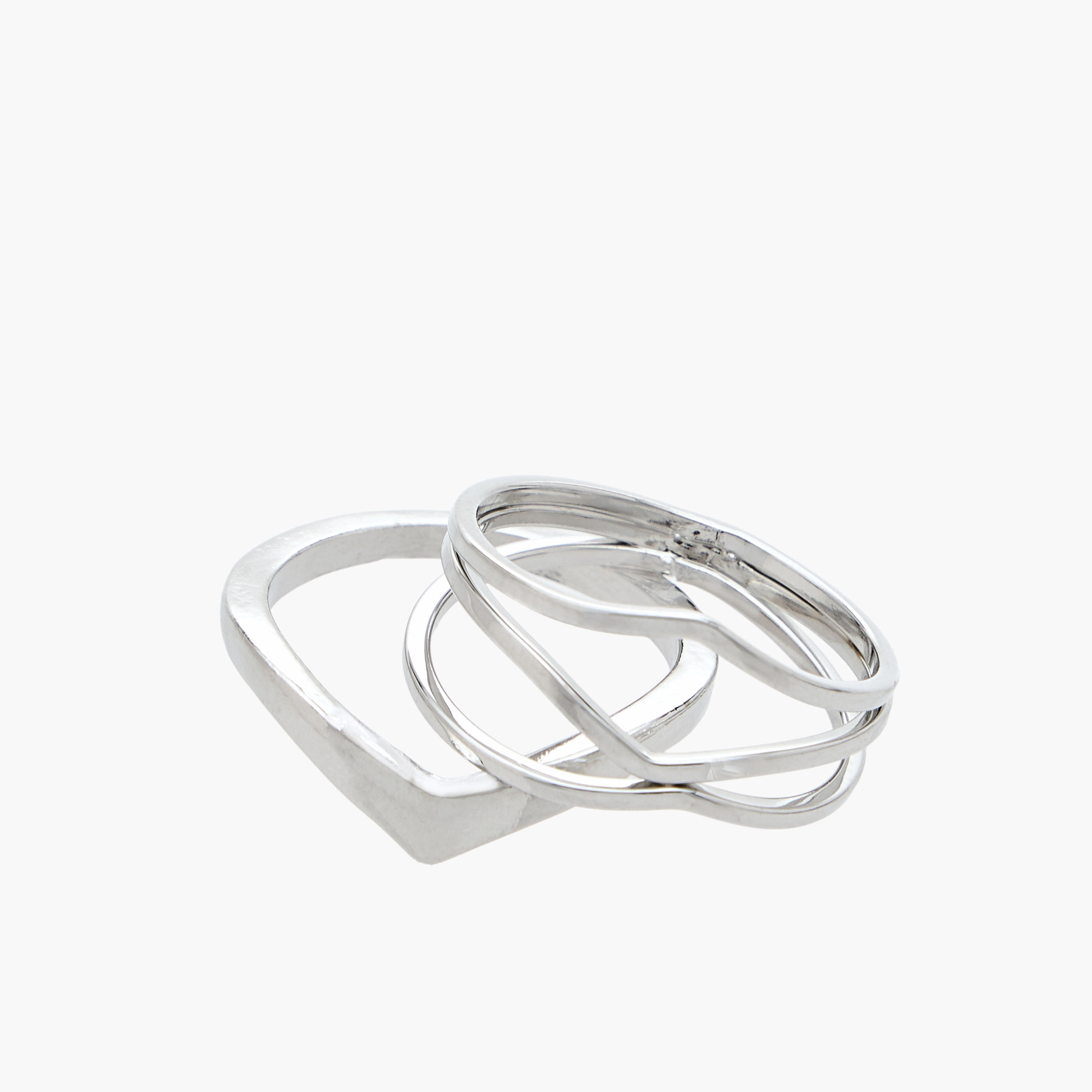 Flora Bella Gold Tone Ring with Chunky Design - Set of 5-women-watchesandjewellery-jewellery-rings-image-3
