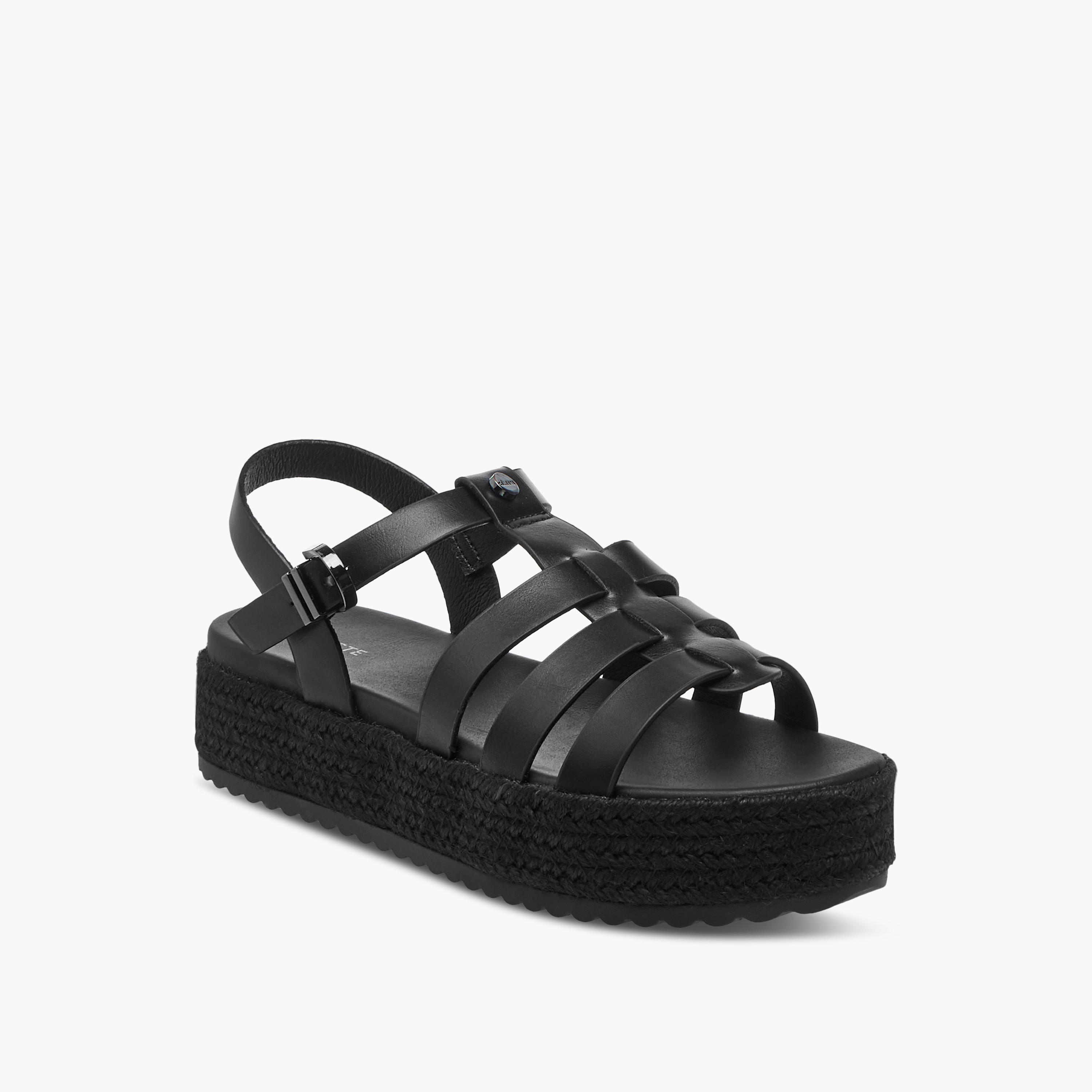 Celeste Women's Solid Flatform Sandals with Buckle Closure-women-shoes-heels-image-2
