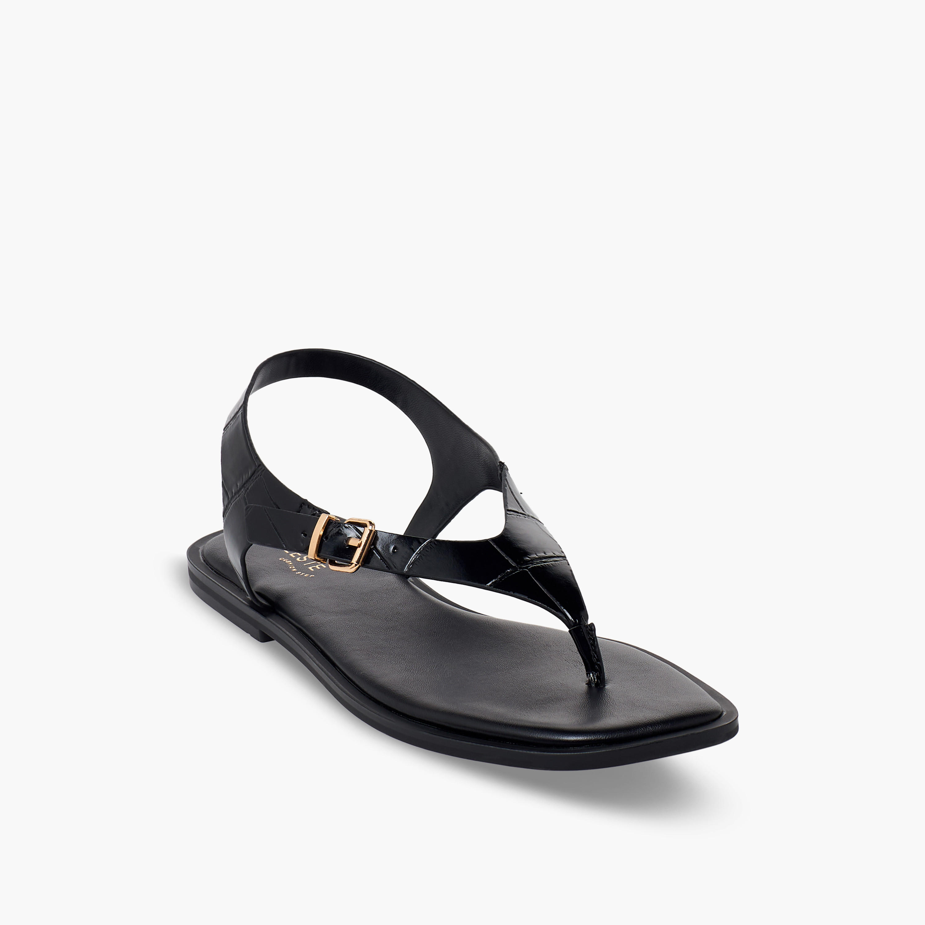 صندل بارز الملمس بحزام بإبزيم للنساء من سيليست-women-shoes-sandals-flats-image-2