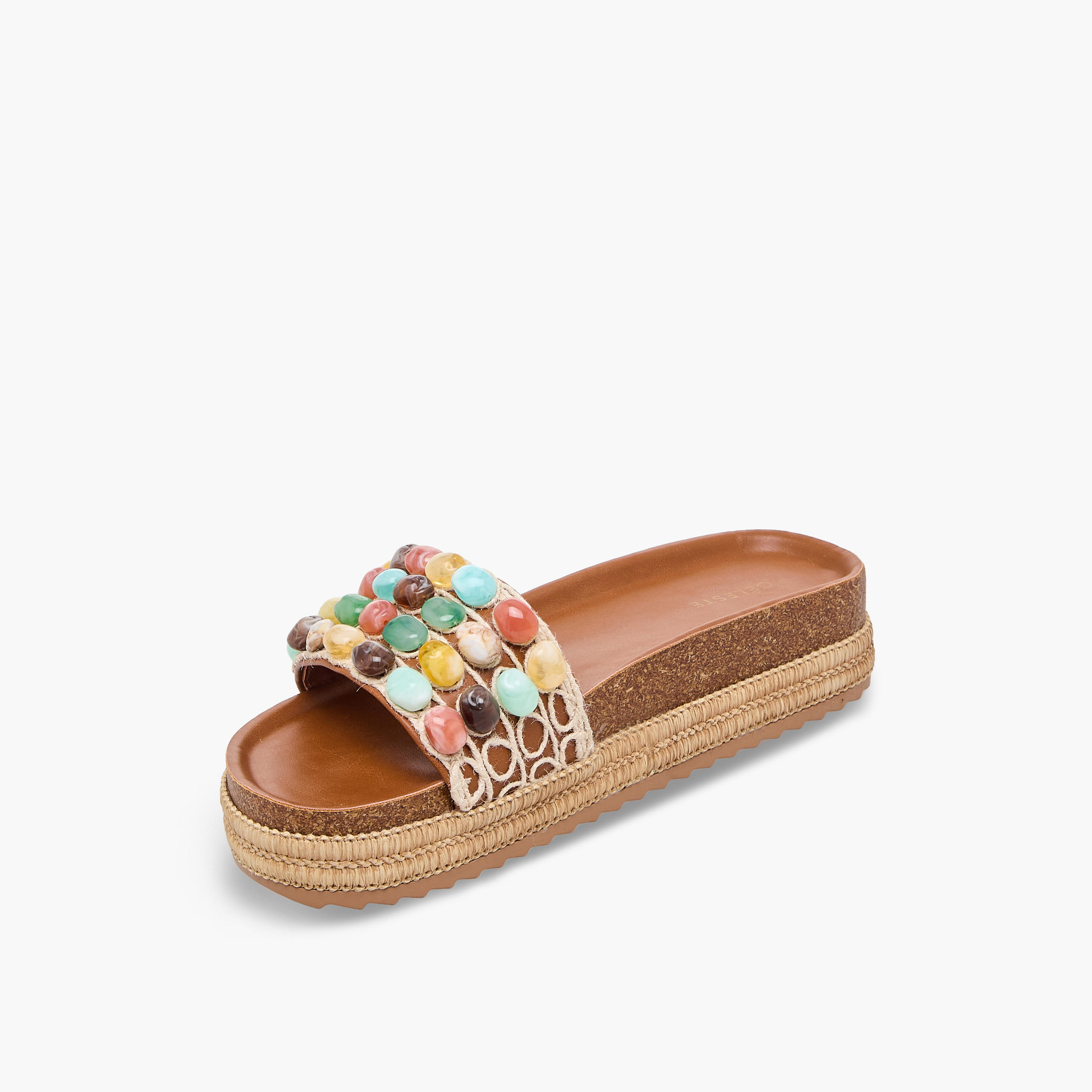 صندل إسبادريل سهل الارتداء بأحزمة مزينة بالخرز للنساء من سيليست-women-shoes-sandals-flats-image-4