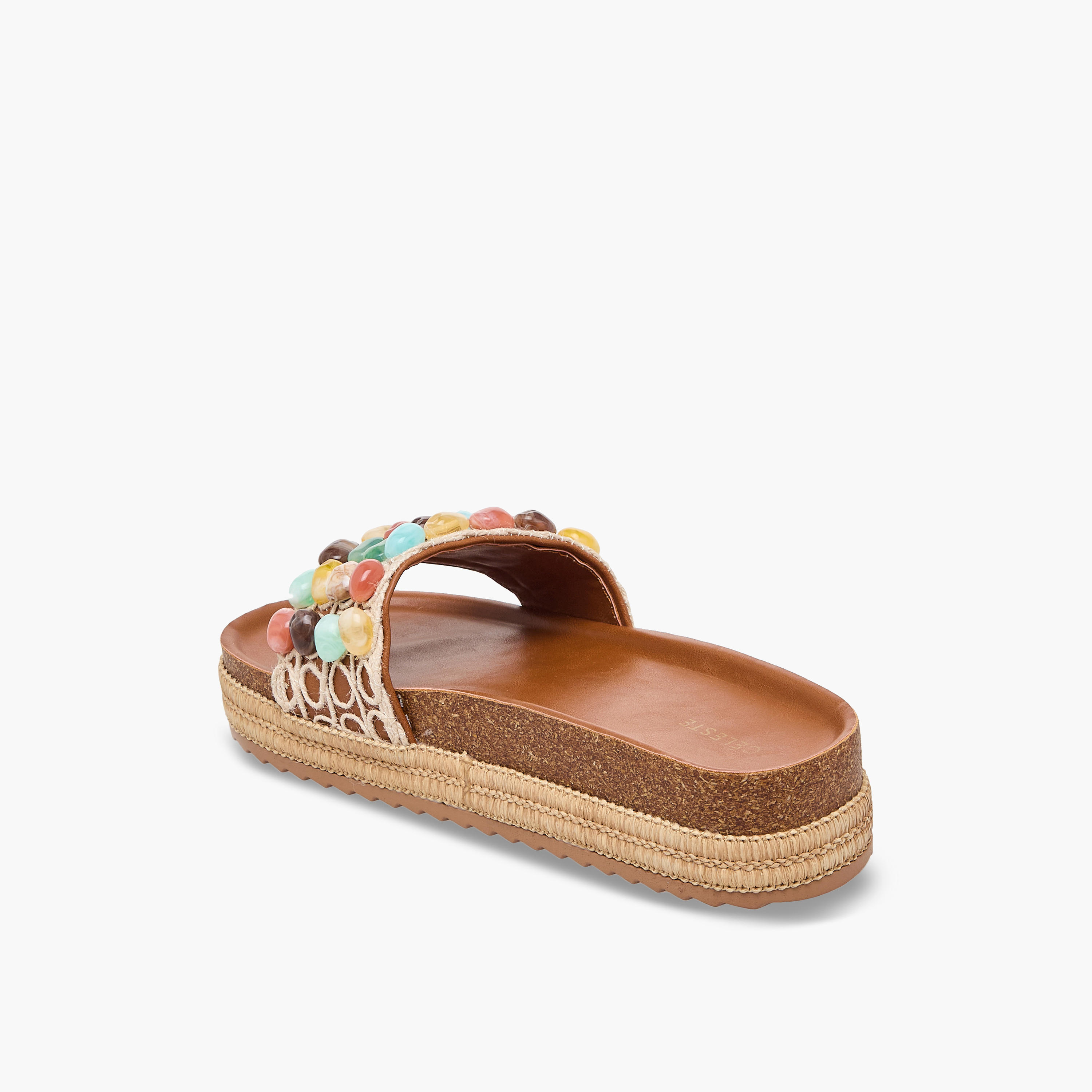 صندل إسبادريل سهل الارتداء بأحزمة مزينة بالخرز للنساء من سيليست-women-shoes-sandals-flats-image-5
