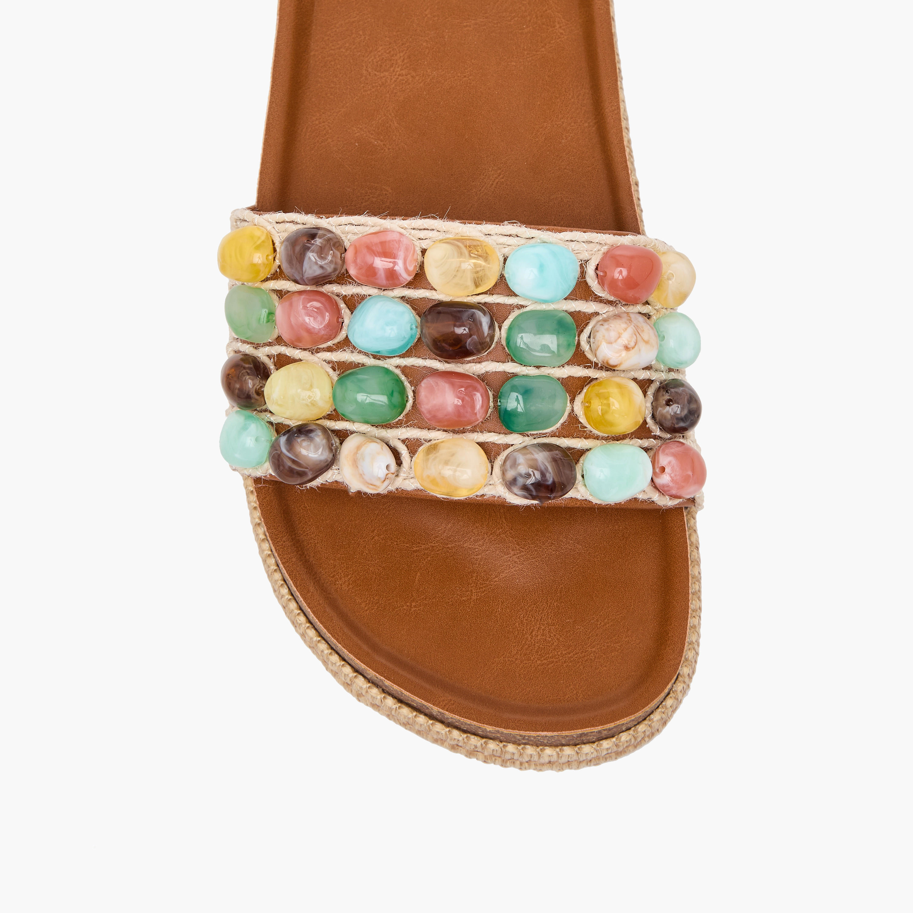 صندل إسبادريل سهل الارتداء بأحزمة مزينة بالخرز للنساء من سيليست-women-shoes-sandals-flats-image-7