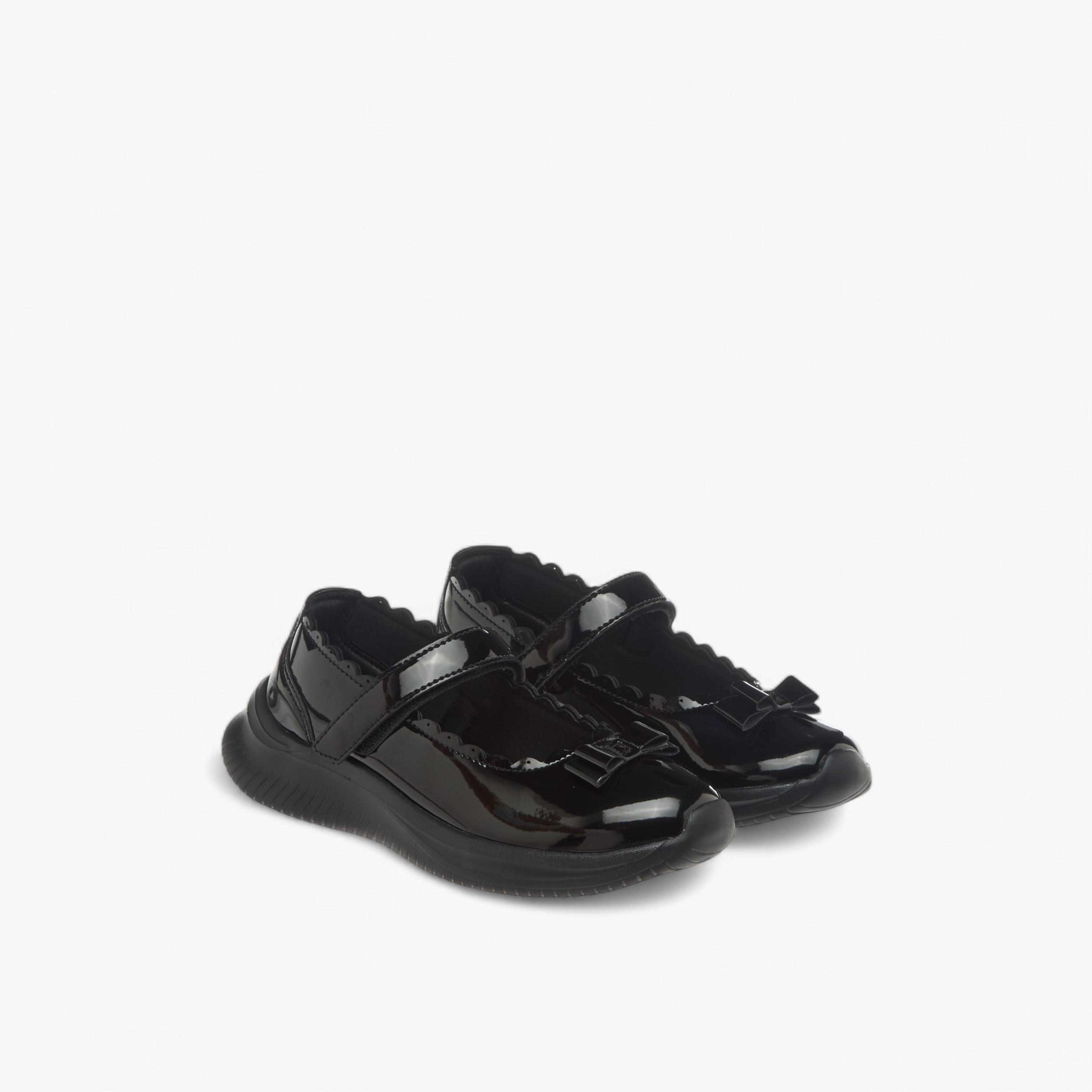 Dash Bow Accent School Shoes with Hook and Loop Closure-girls-shoes-maryjanes-image-1