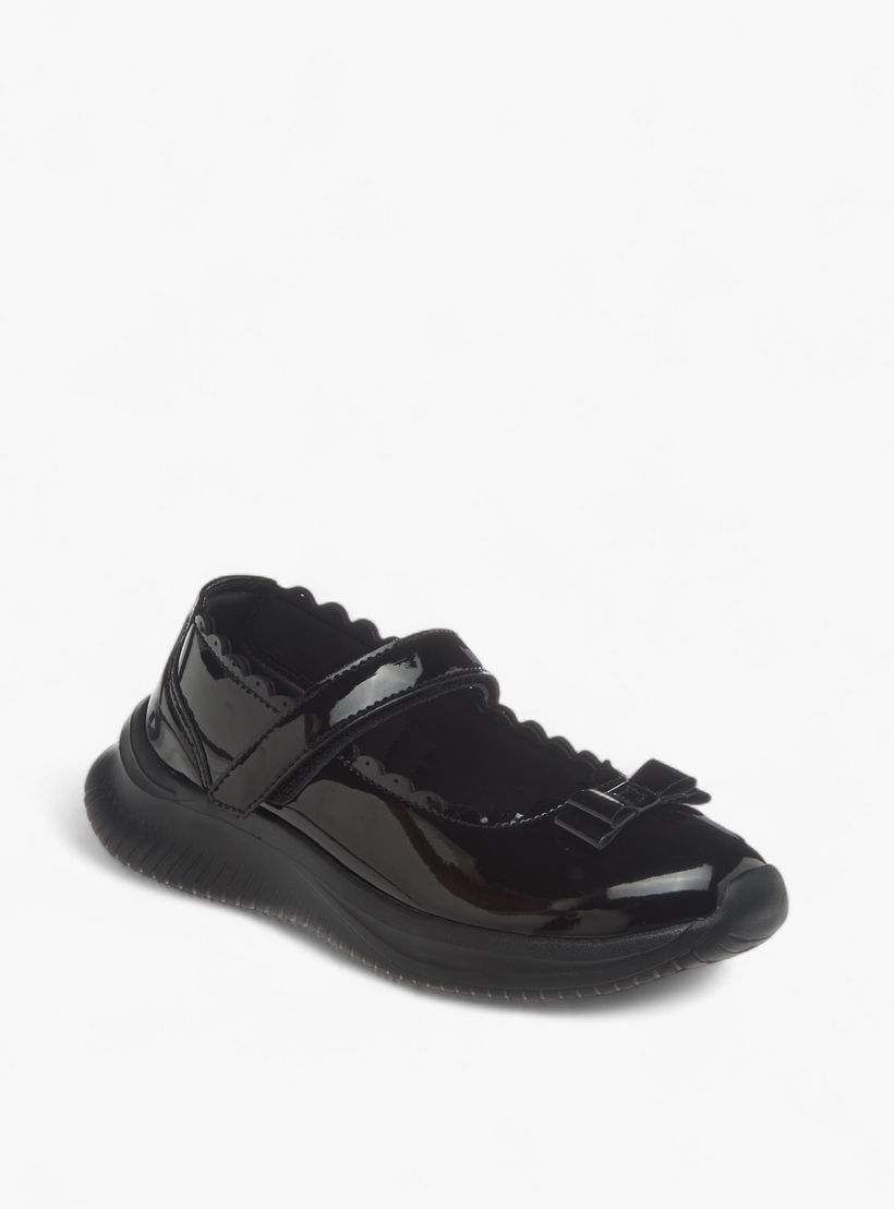 Dash Bow Accent School Shoes with Hook and Loop Closure-girls-shoes-maryjanes-image-2