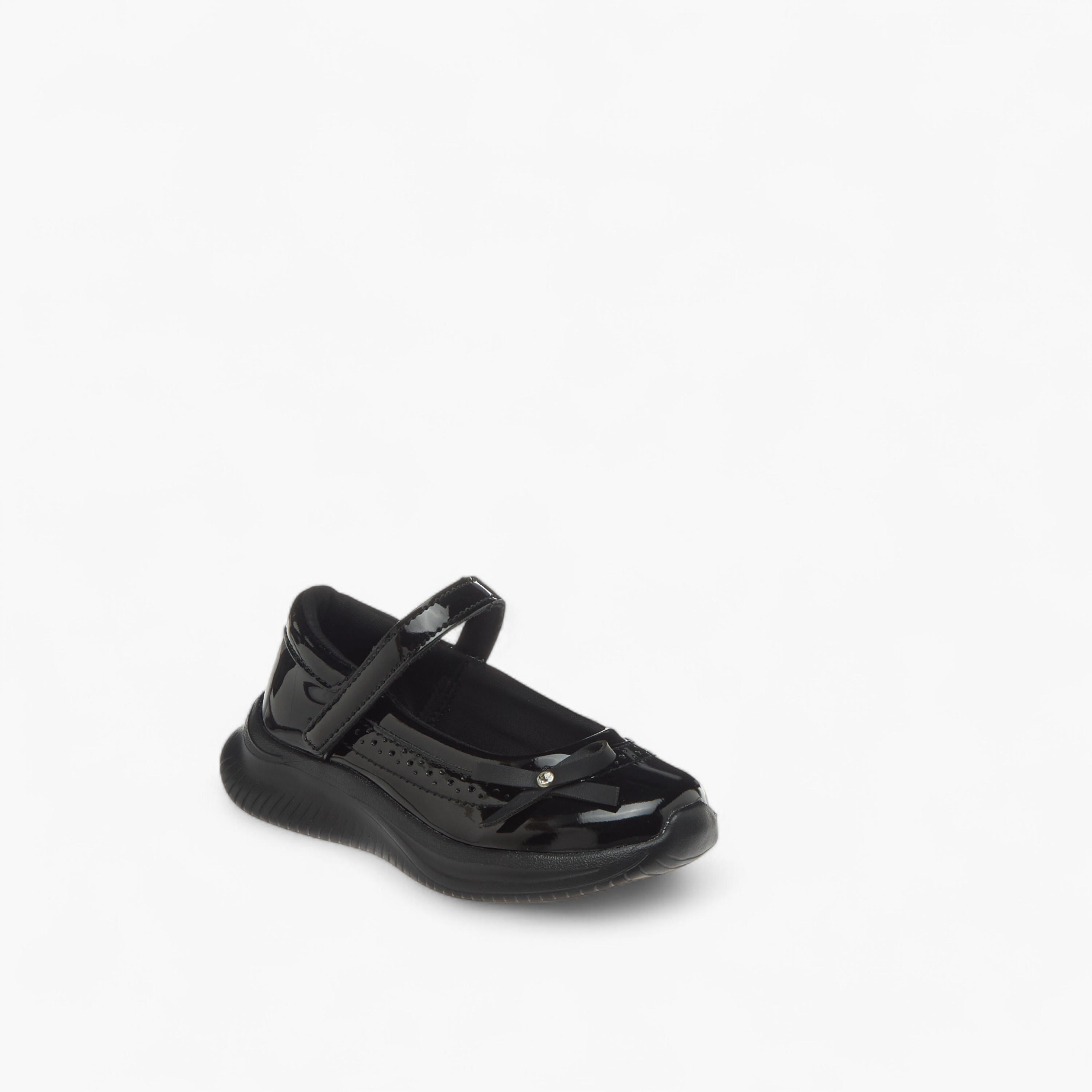 Dash Bow Accent School Shoes with Hook and Loop Closure-girls-shoes-maryjanes-image-2