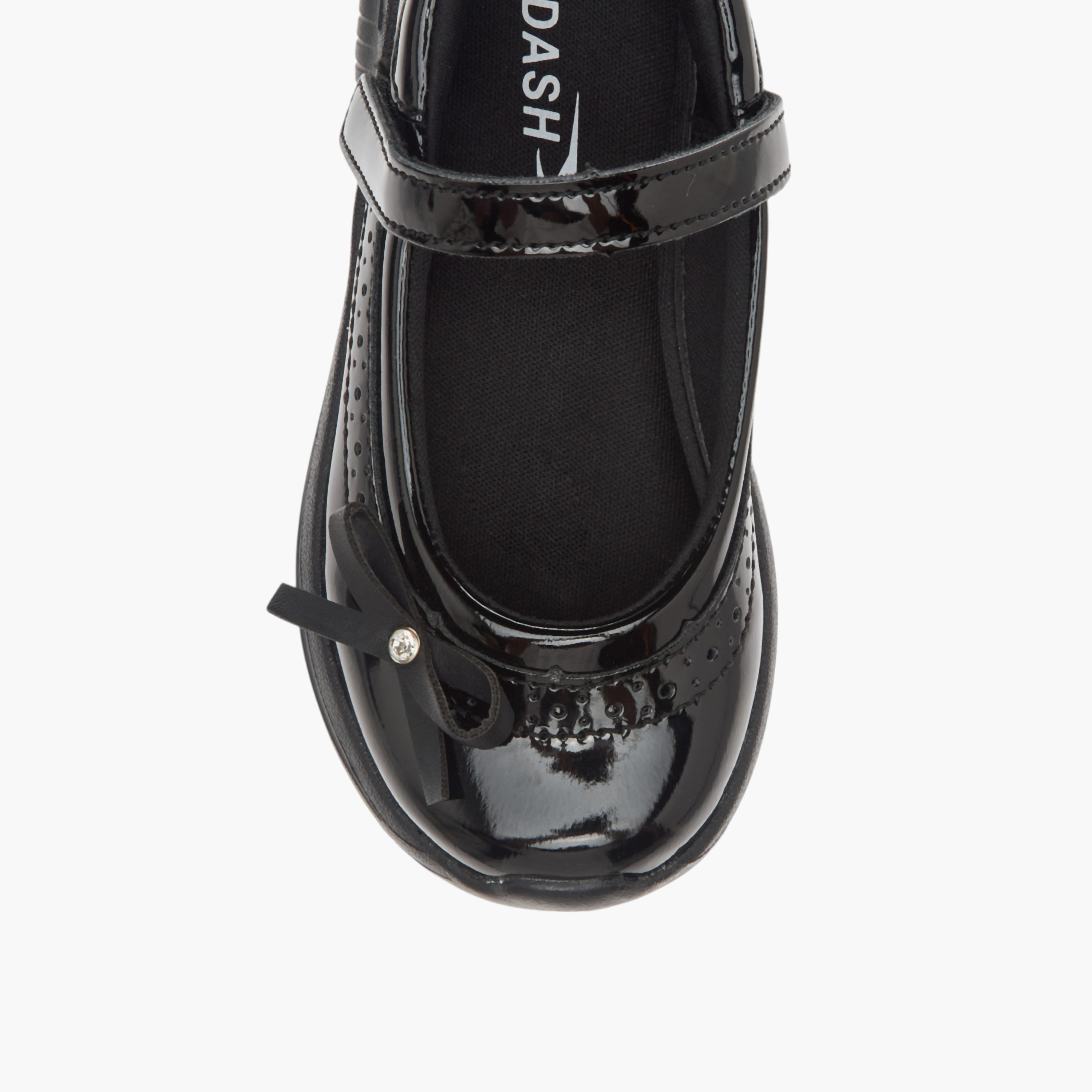 Dash Bow Accent School Shoes with Hook and Loop Closure-girls-shoes-maryjanes-image-4
