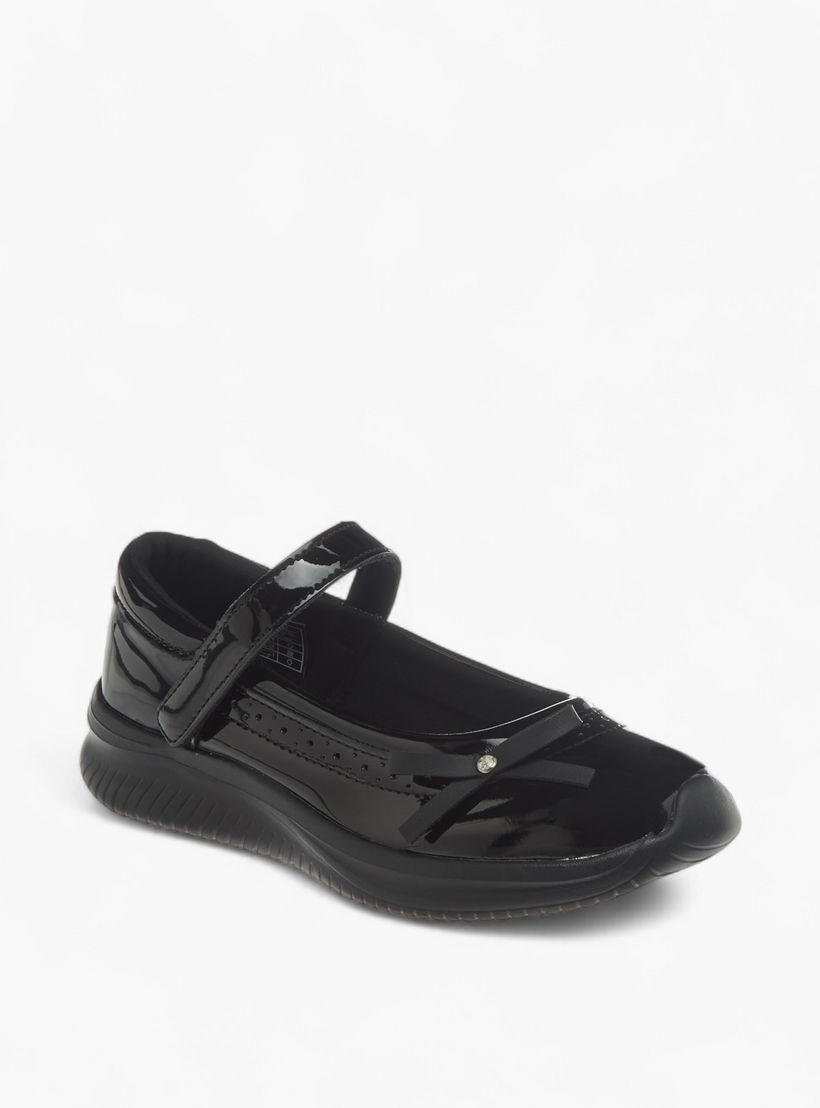 Dash Bow Accent School Shoes with Hook and Loop Closure-girls-shoes-maryjanes-image-2