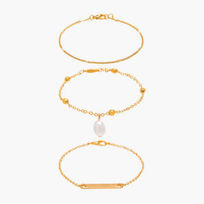 Flora Bella Pack of 3 Metallic Chain Style Bracelet-women-image-1