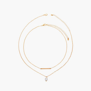 Set of 2 - Flora Bella Silver Tone Necklace with Assorted Design-women-watchesandjewellery-jewellery-necklacesandpendants-image-1
