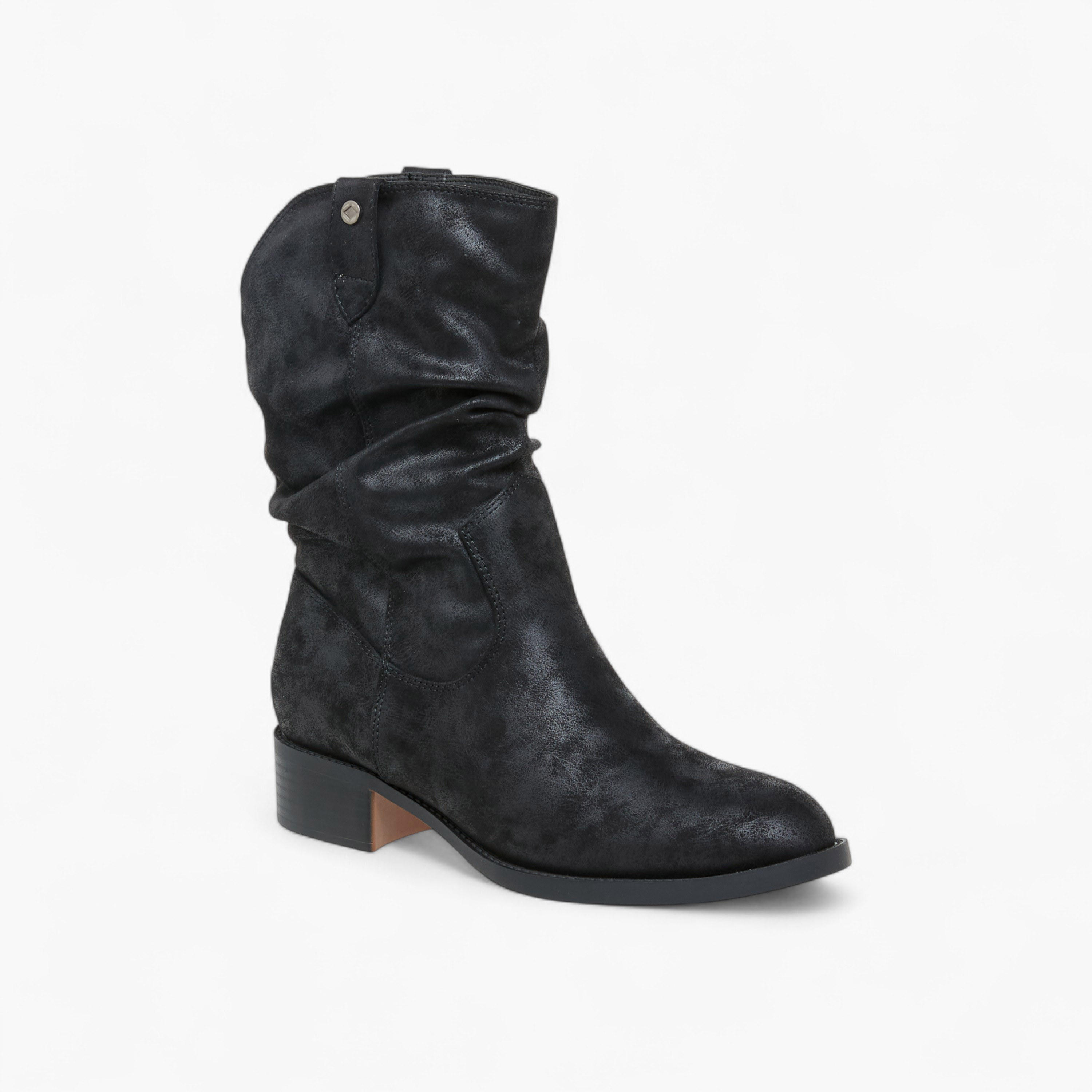 Lee Cooper Women's Solid Ankle Boots with Block Heels-women-shoes-boots-image-2
