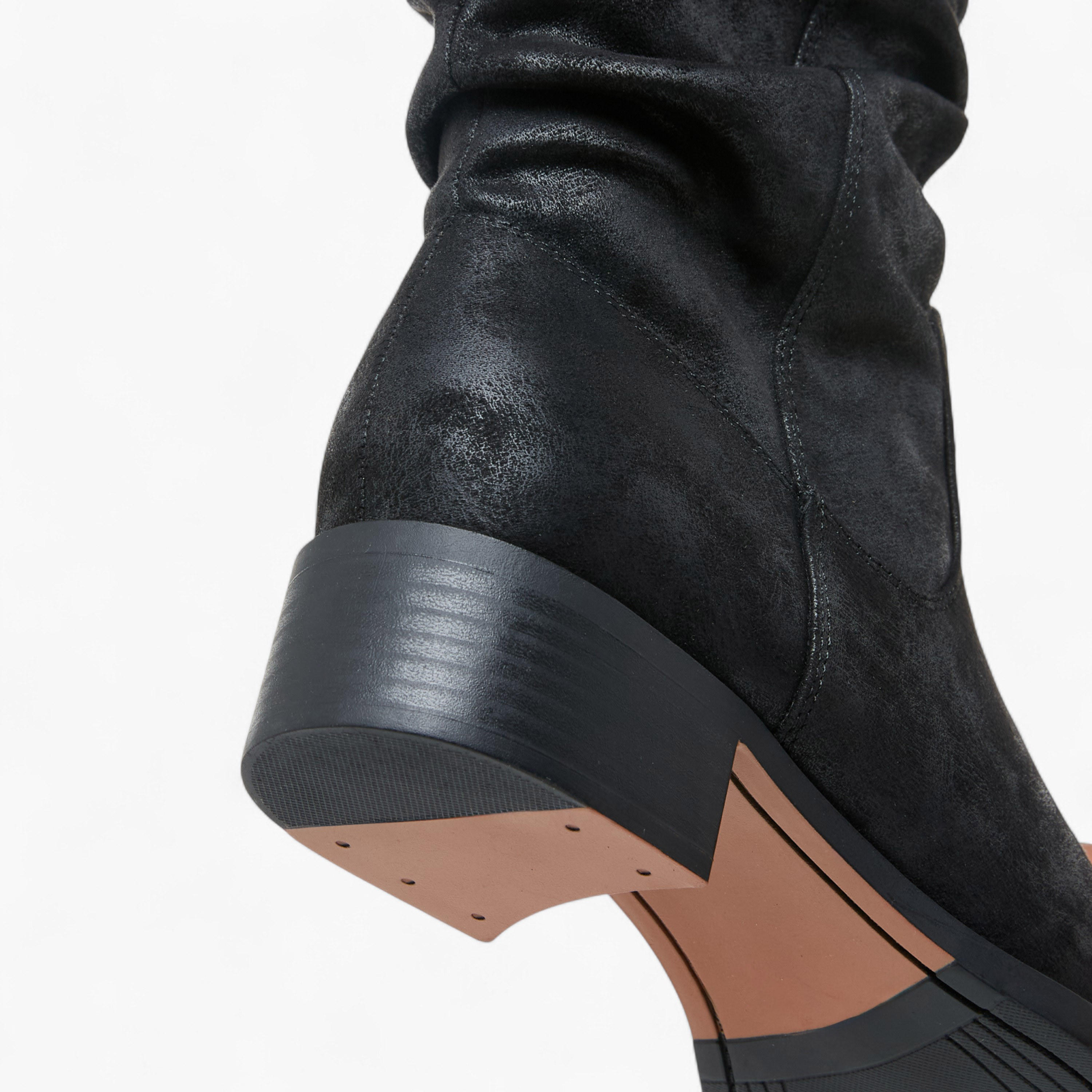 Lee Cooper Women's Solid Ankle Boots with Block Heels-women-shoes-boots-image-5