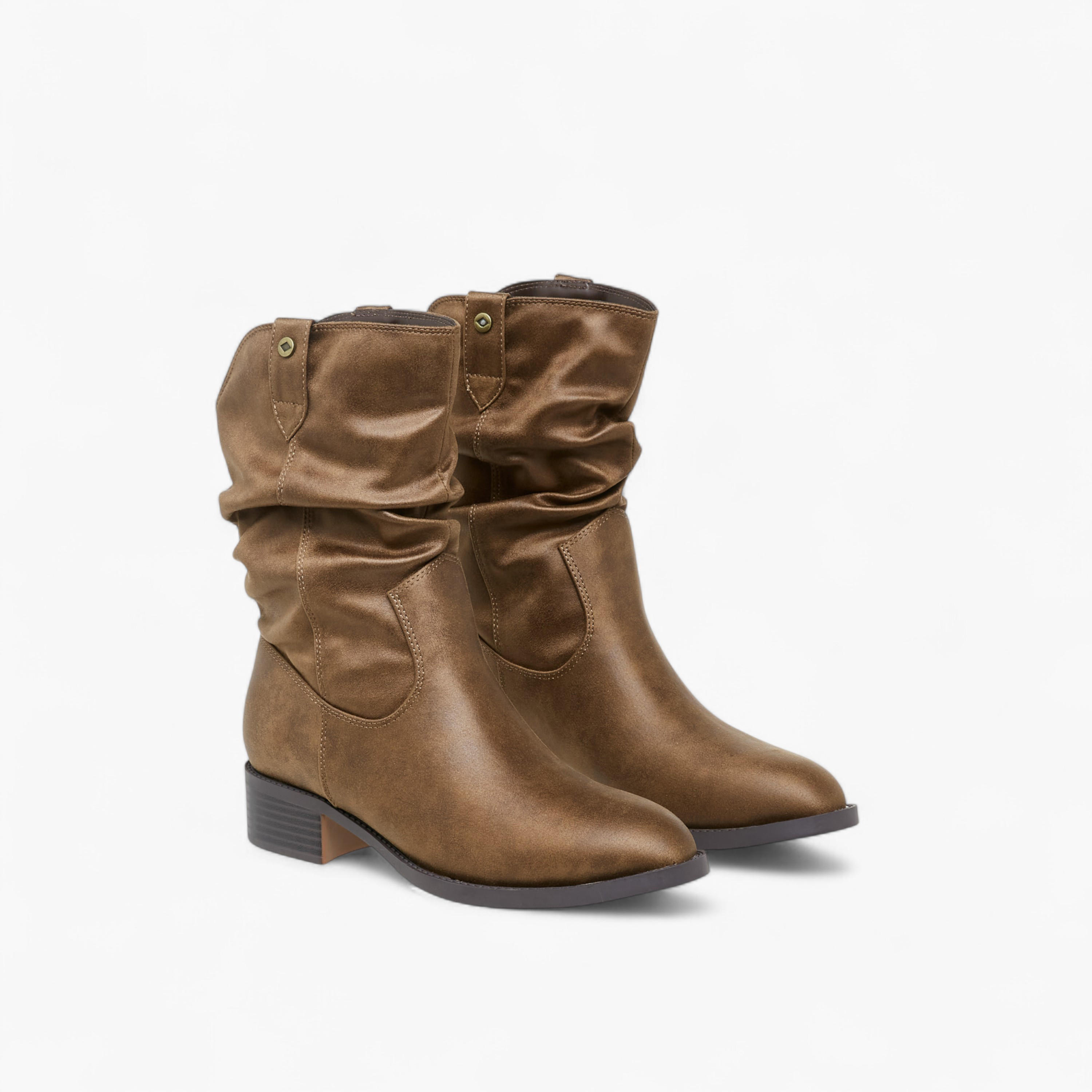 Lee Cooper Women's Solid Ankle Boots with Block Heels-women-shoes-boots-image-1