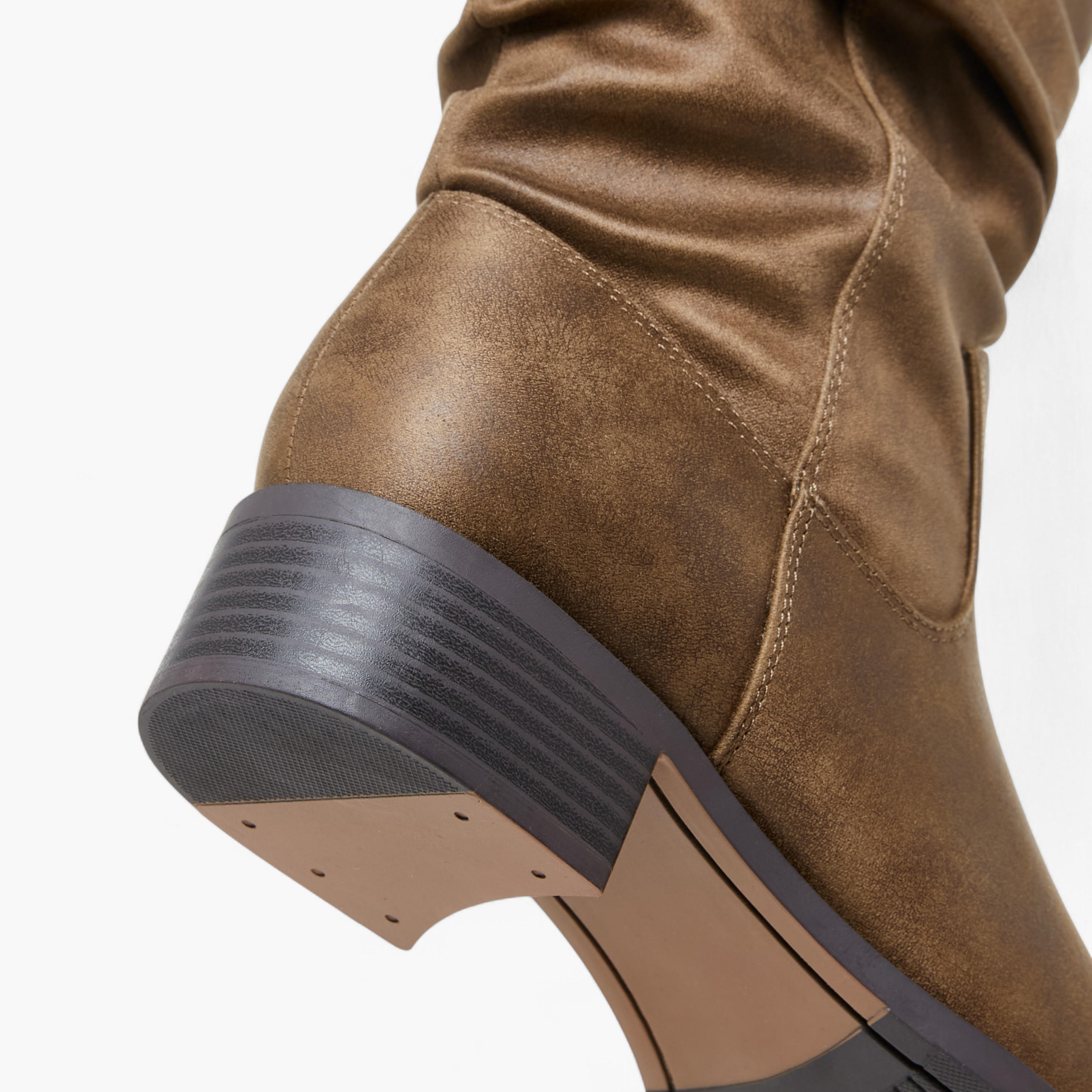 Lee Cooper Women's Solid Ankle Boots with Block Heels-women-shoes-boots-image-5