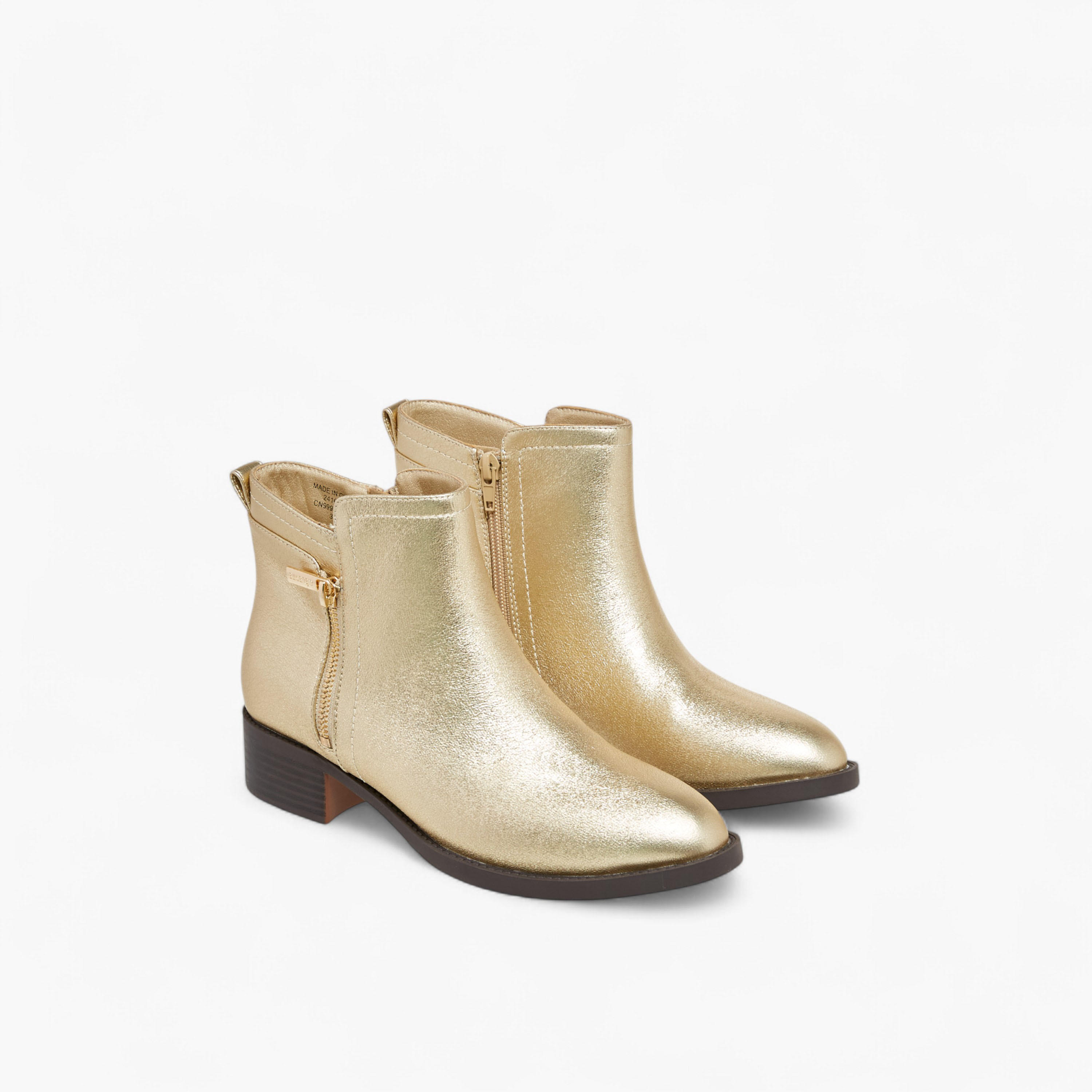 Celeste Women's Metallic Ankle Boots with Zip Closure-women-shoes-boots-image-1