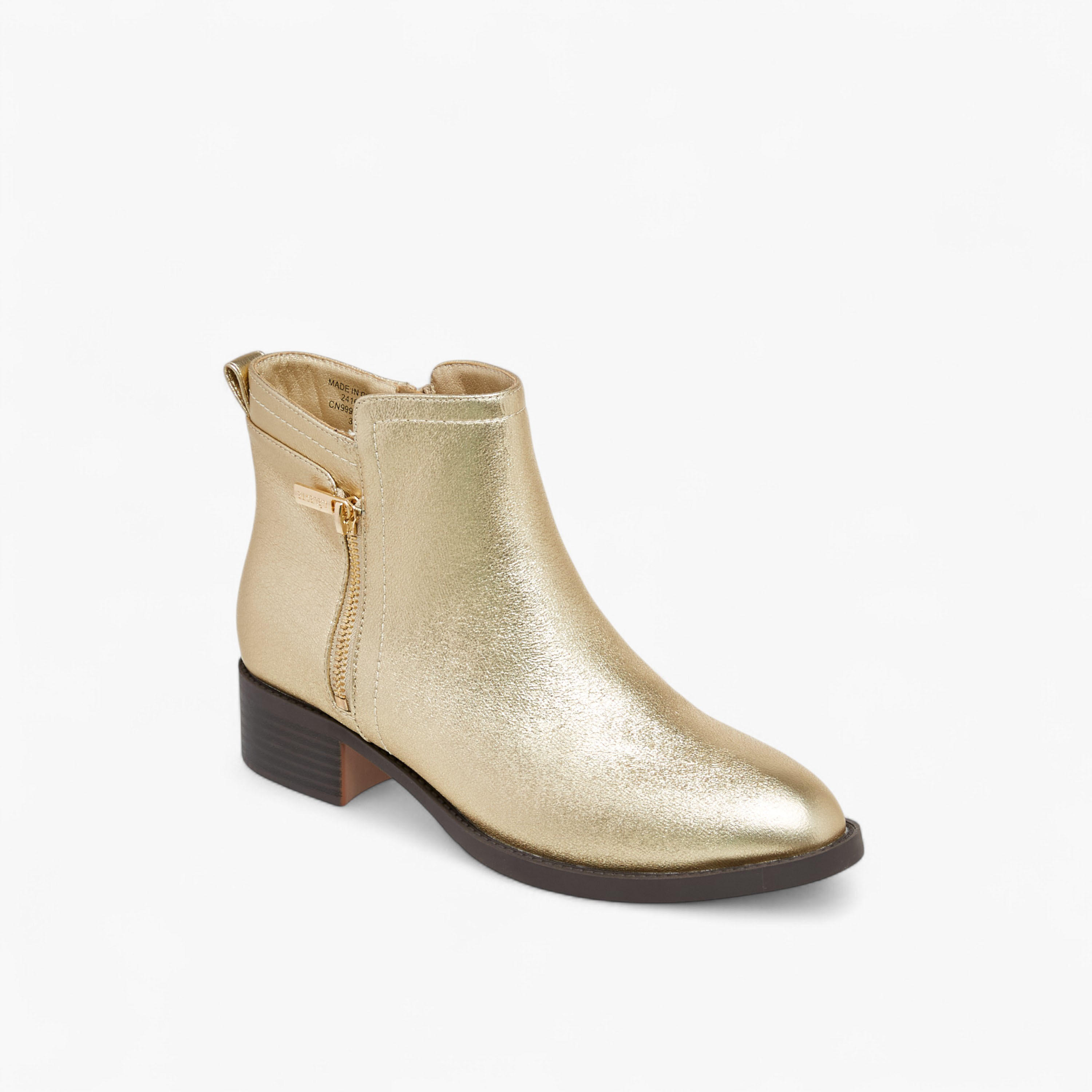 Celeste Women's Metallic Ankle Boots with Zip Closure-women-shoes-boots-image-2