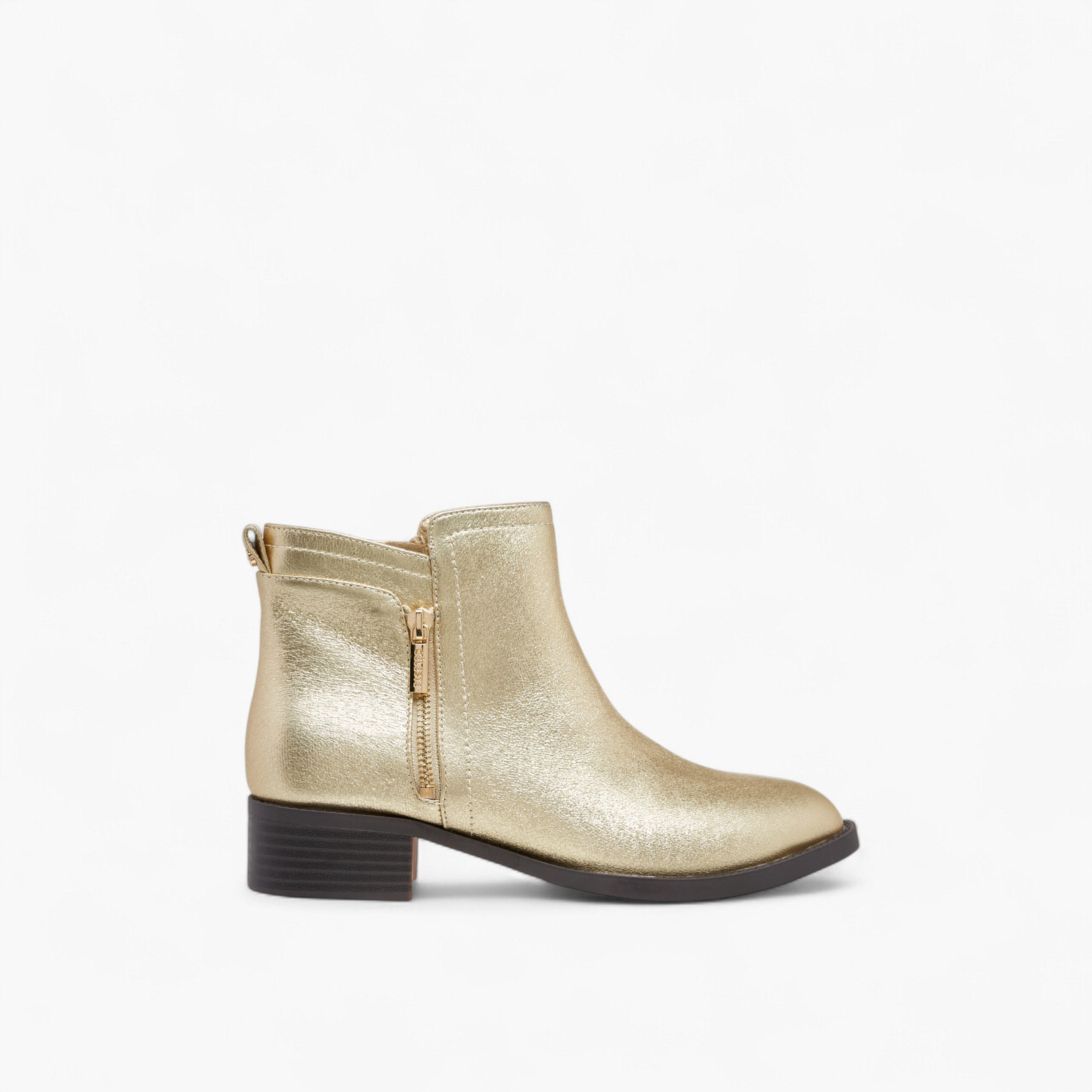 Celeste Women's Metallic Ankle Boots with Zip Closure-women-shoes-boots-image-3